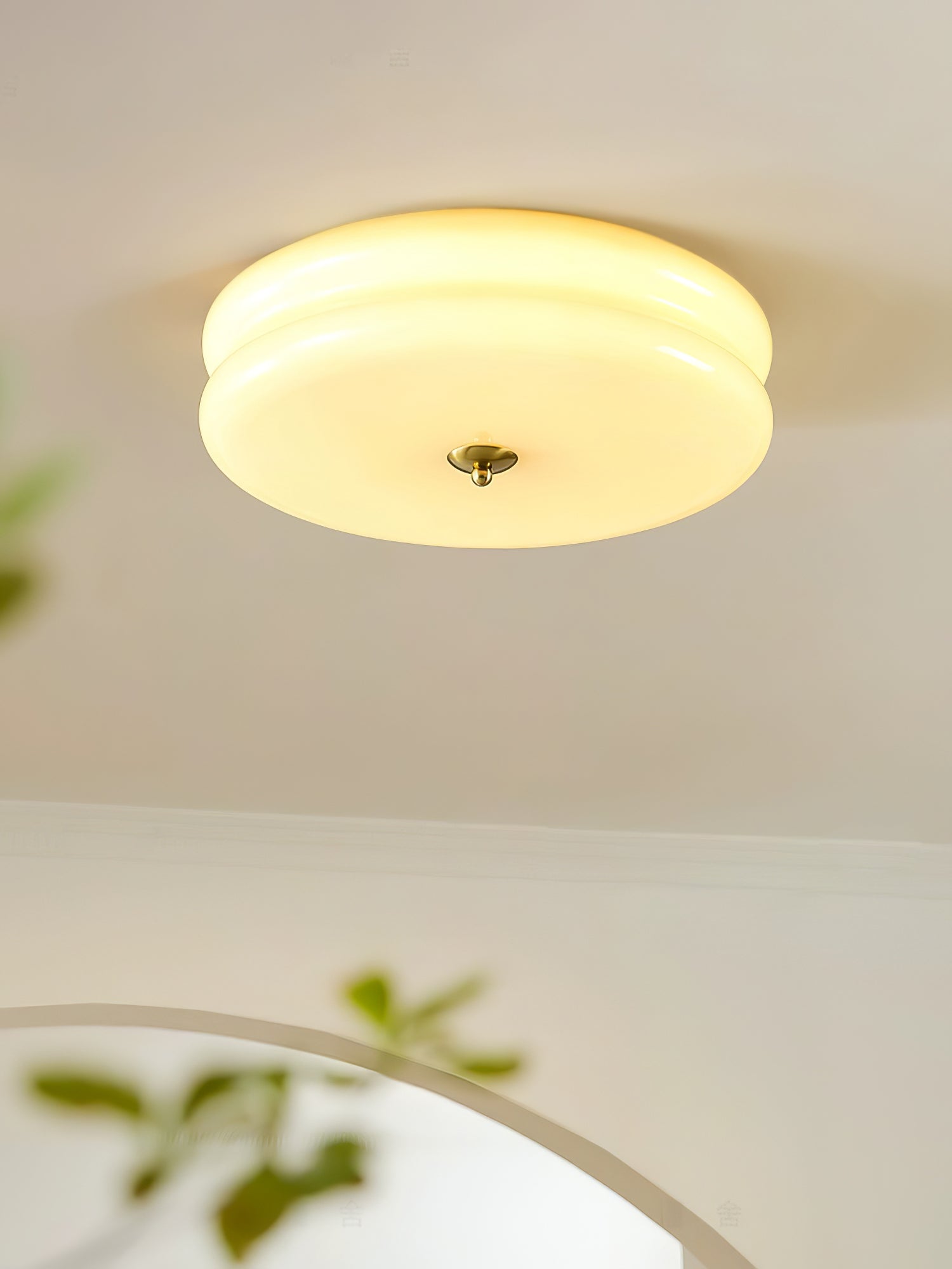 Art Deco Vintage Ceiling Light Fixture - Antique Bronze Finish, Crystal Accents - Perfect for Dining Room, Bedroom or Foyer Lighting