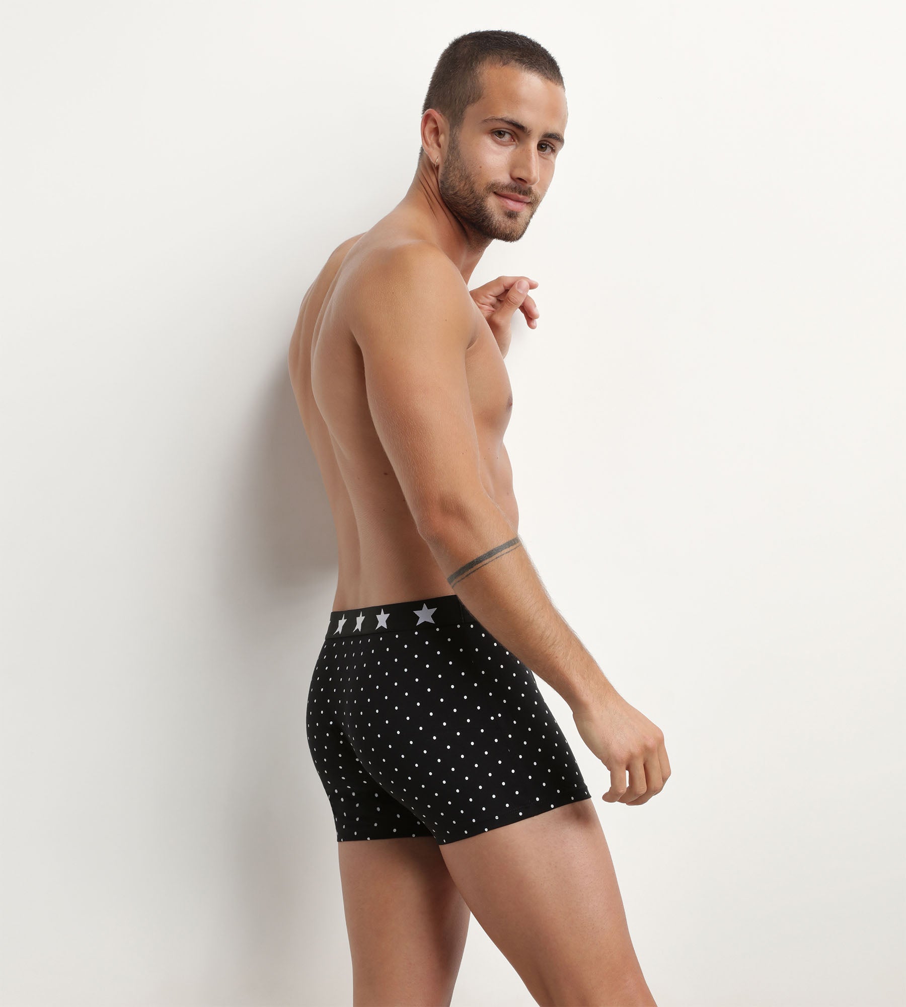 3 Pack Men's Cotton Stretch Boxer Briefs with Polka Dot & Striped Print - Soft, Breathable & Comfortable Underwear for Daily Wear, Workout & Sleep