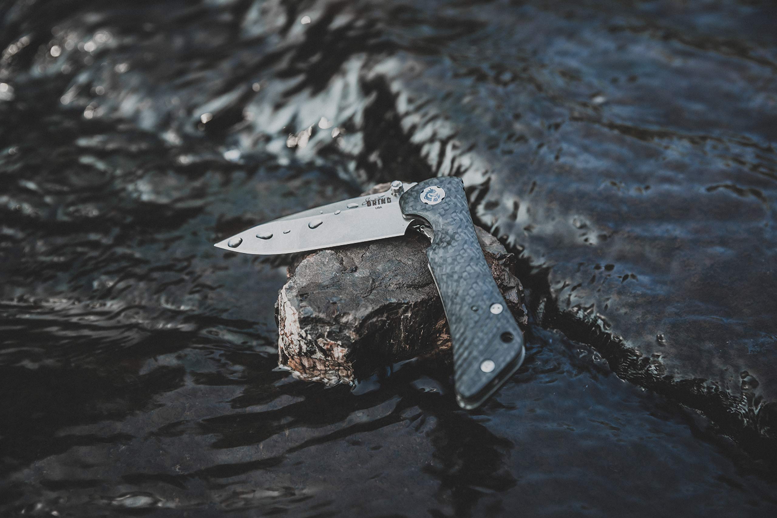 Southern Grind Spider Monkey Drop Point Folding Knife - Carbon Fiber Handle, Razor Sharp EDC Pocket Knife for Outdoor Camping, Hiking & Survival Gear