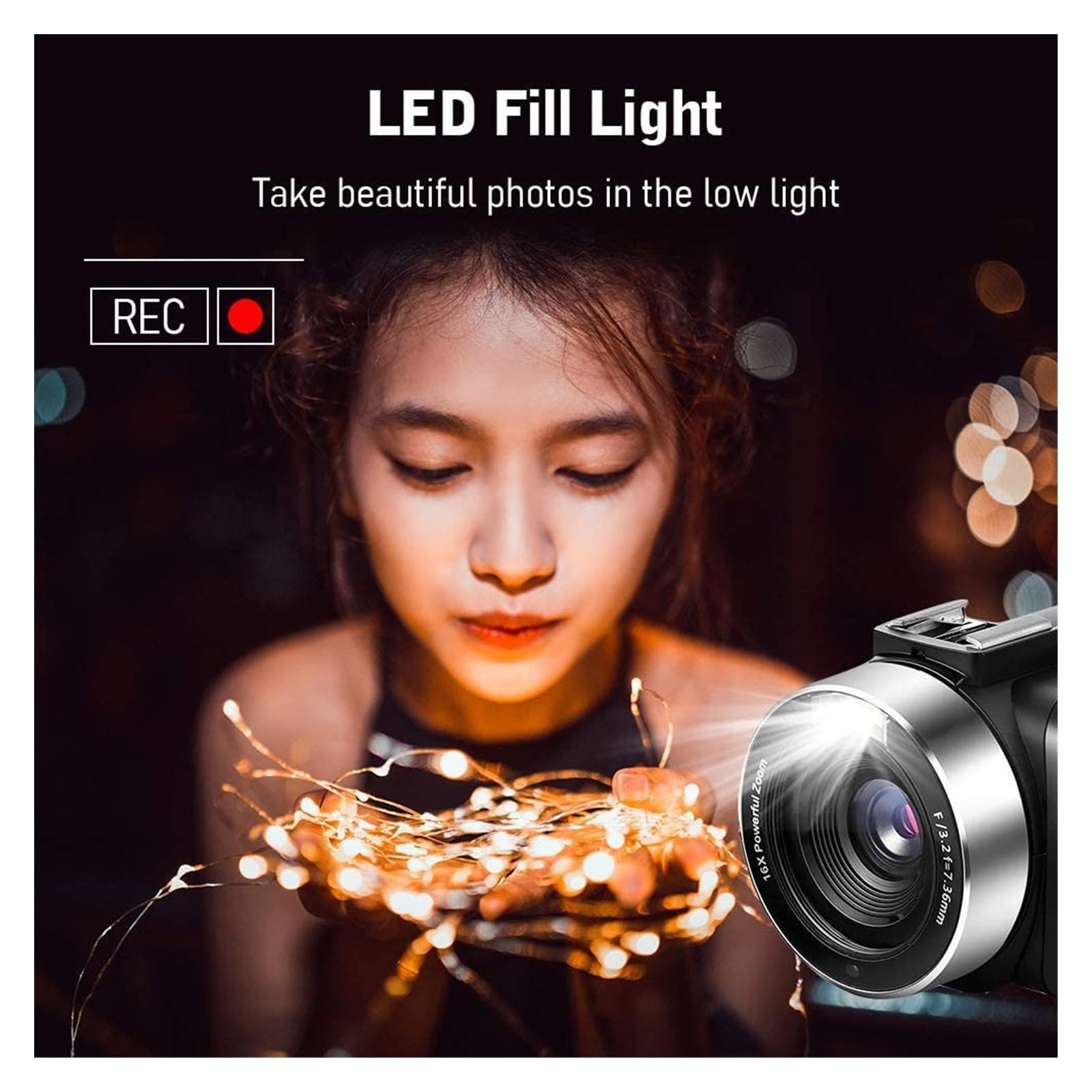 BODORME 4K Professional Digital Video Camera - 18X Zoom Camcorder for Live Streaming, Vlogging & Photography | Ultra HD Webcam with 128GB SD Card Included | Perfect for YouTube, TikTok & Home Videos