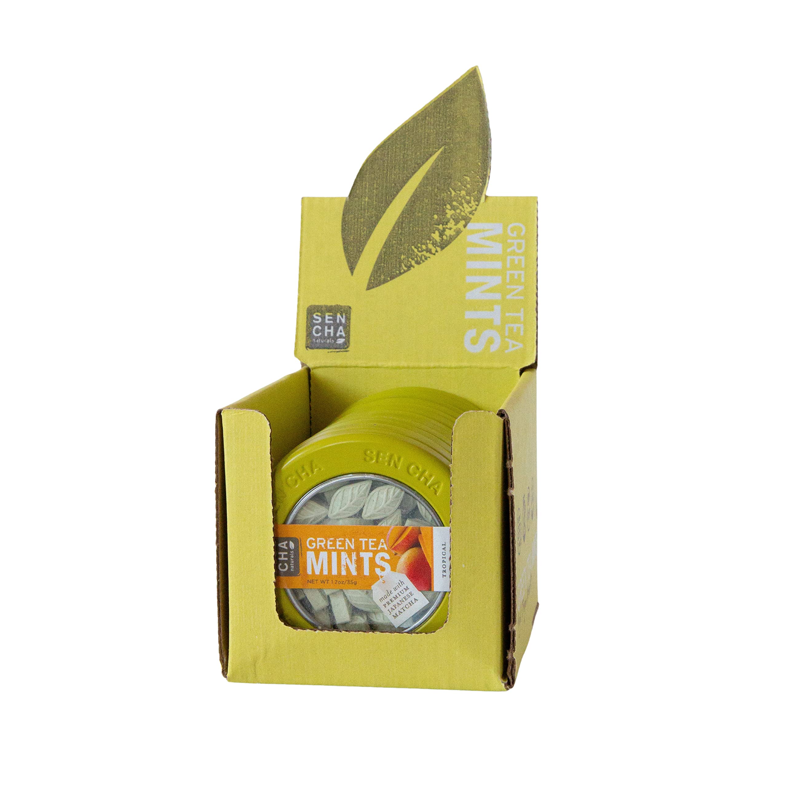 SEN CHA Naturals Green Tea Mints - Tropical Mango Flavor, 1.2 oz (Pack of 6) | Refreshing Breath Mints with Antioxidant Benefits | Perfect for Travel, Office & After Meals