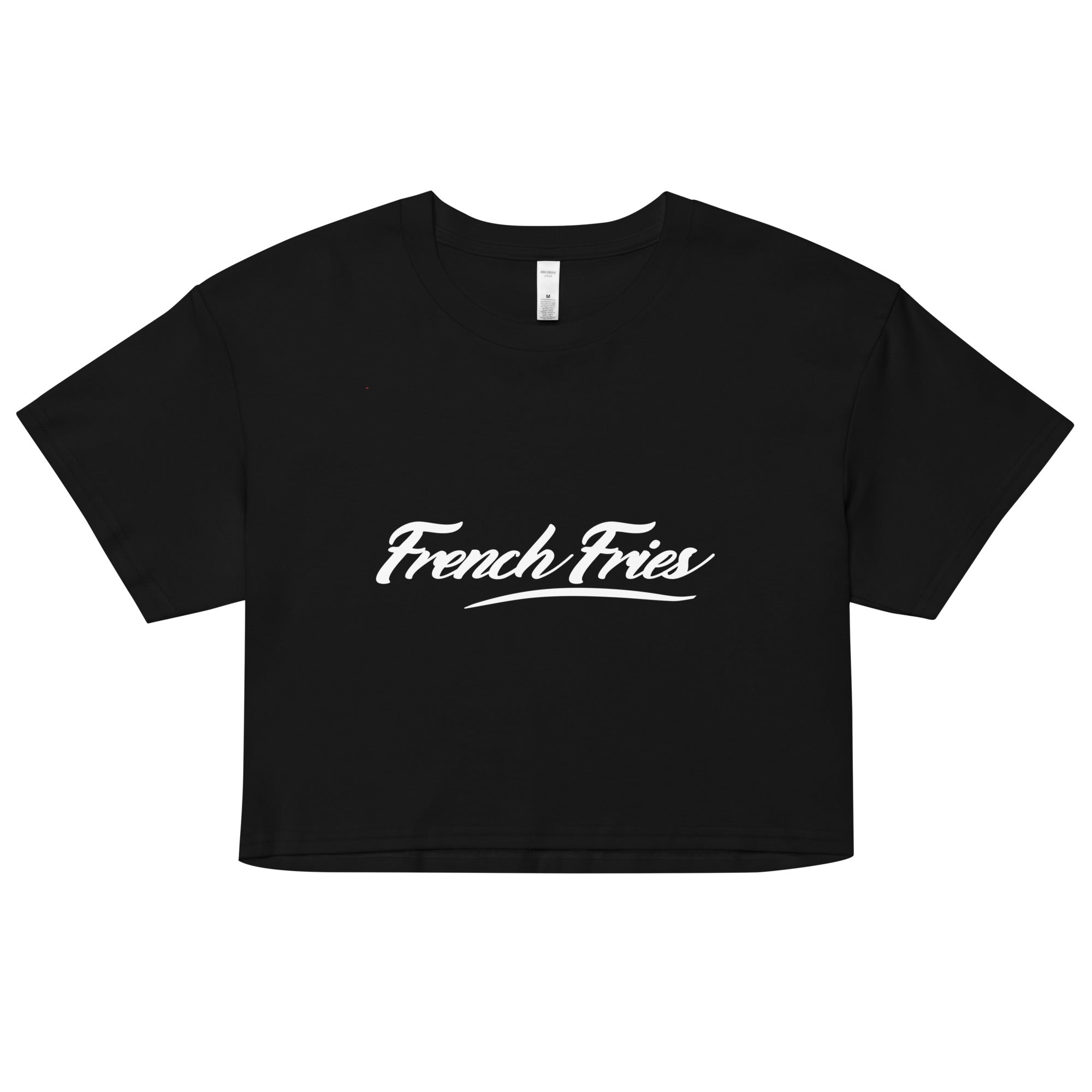 French Fries Print Crop Top Shirt for Women - Trendy Summer Fashion Tee - Perfect for Casual Outings, Beach Trips & Music Festivals