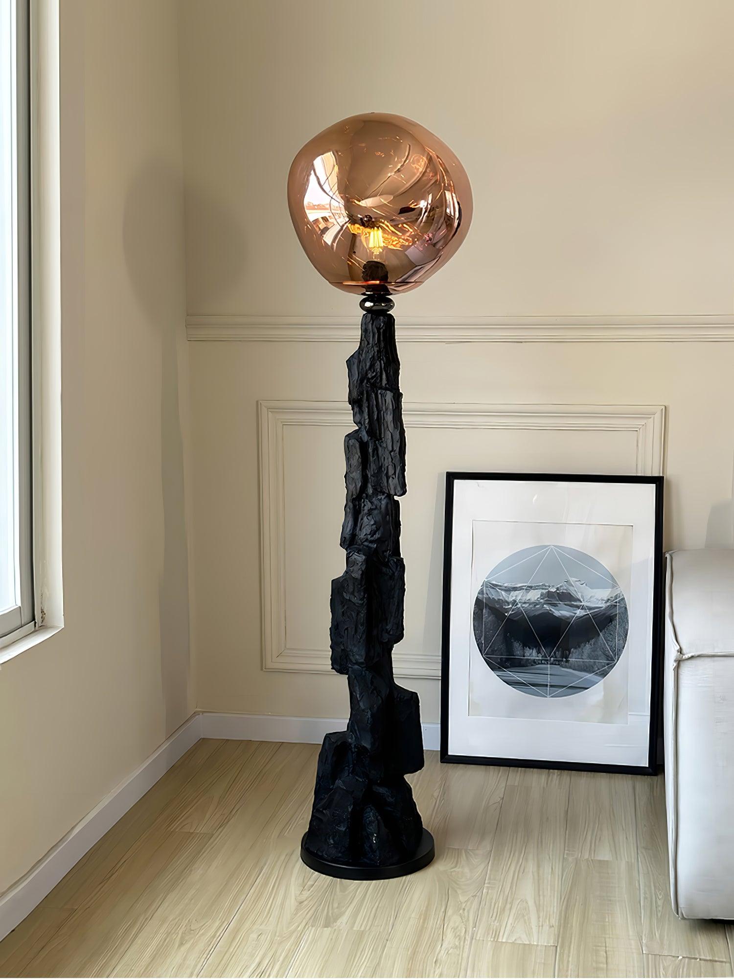 Modern Charcoal Lava Floor Lamp - Adjustable LED Standing Light for Living Room, Bedroom & Office - Stylish Home Decor Lighting for Relaxation & Ambience
