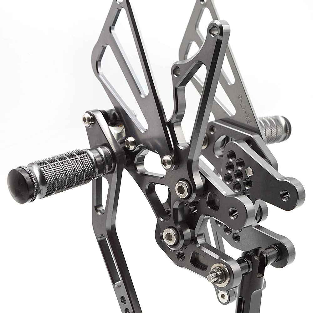Adjustable CNC GSXR1000 07-08 Motorcycle Rearset Foot Pegs - Compatible with Suzuki GSX-R1000 2007-2008 Models - High Performance Footrests for Racing & Street Riding - Perfect for Track Days & Custom Bike Builds