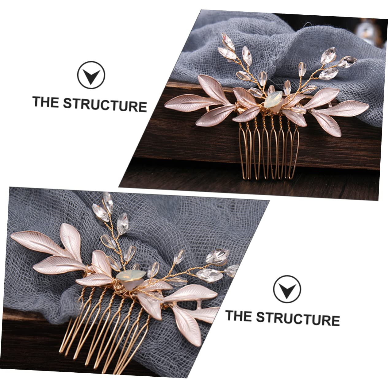 Elegant Rhinestone Leaf Wedding Hair Comb - Handmade Zinc Alloy Bridal Headpiece for Bride, Bridesmaids & Special Occasions | Perfect for Weddings, Proms & Formal Events