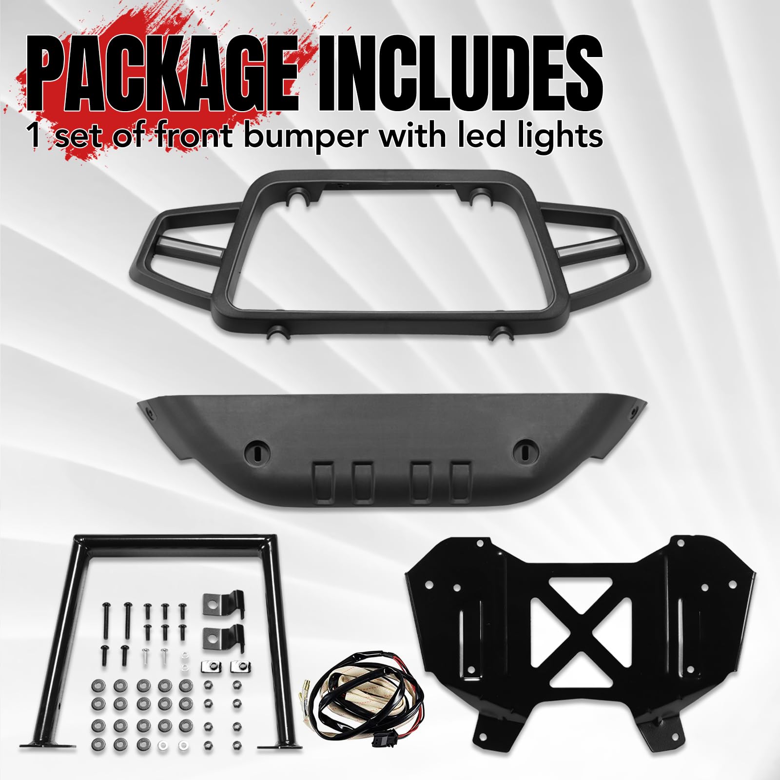 Can Am Ryker 600 900 Rally Front Bumper Guard with LED Lights - UTV PRO Vehicle Protection Brush Guard with LED Accent Lights - Replacement for OEM #219401108 - Perfect for Off-Roading & Night Riding