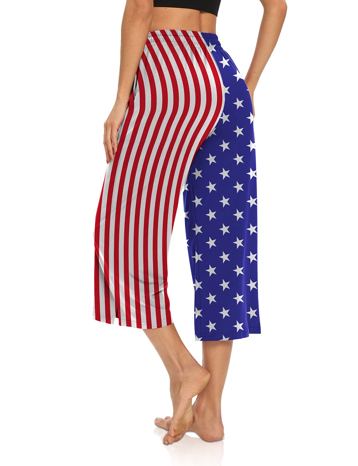 DIBAOLONG Women's Capri Pants - Loose Yoga Pants with Wide Leg, Drawstring Waist & Pockets - Comfy Lounge Pajama Sweatpants for Yoga, Workout & Home Relaxation