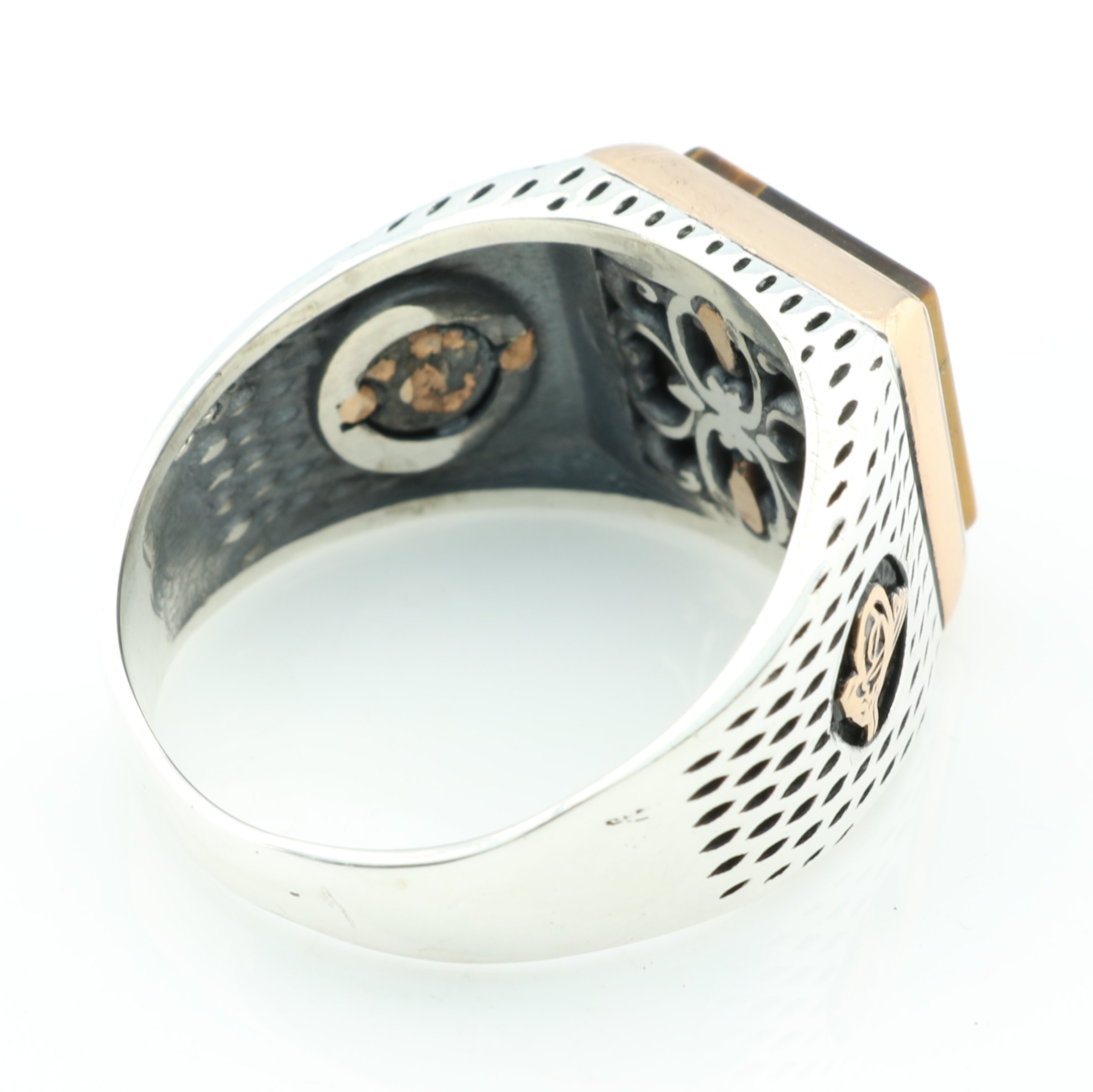 925K Sterling Silver Tiger Eye Ottoman Men's Ring for Gifts, Wedding & Fashion Jewelry - AKR K4S