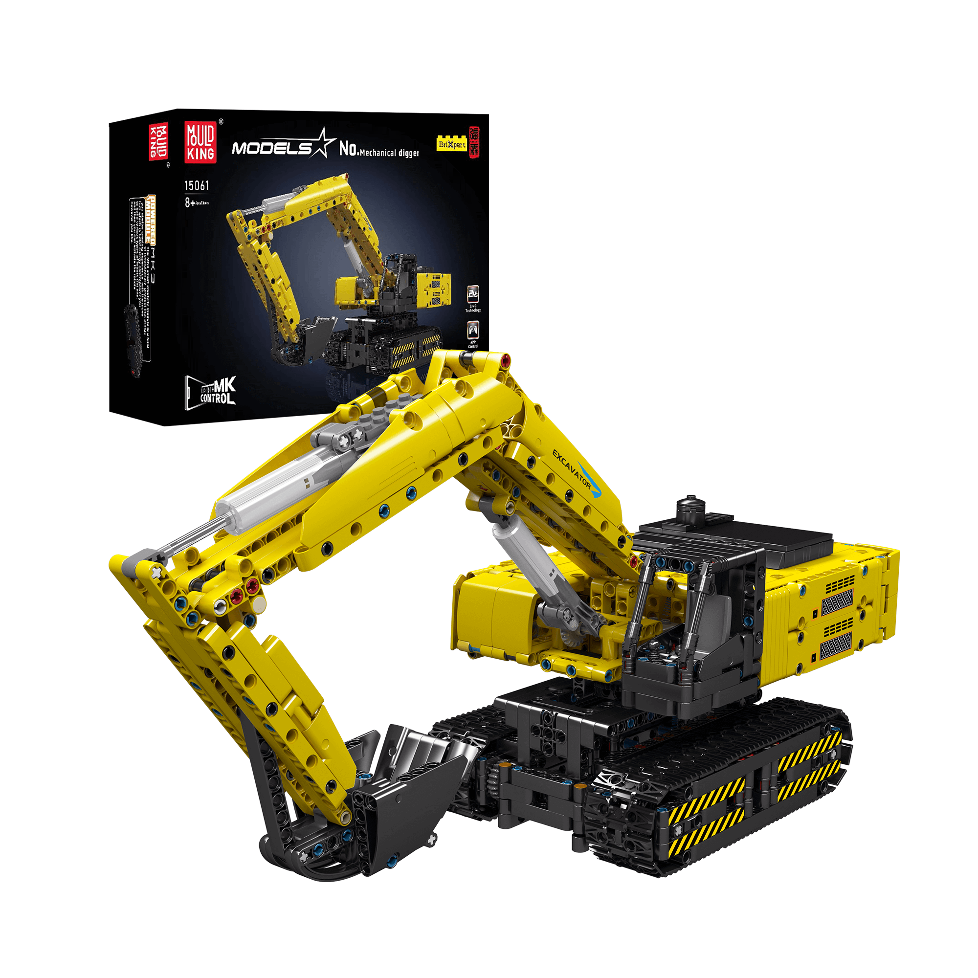 Mould King 15061/15062 Remote Control Excavator Building Blocks Set - STEM Educational Toy for Kids & Adults | Construction Play, DIY Engineering Project, Gift Idea for Boys & Girls