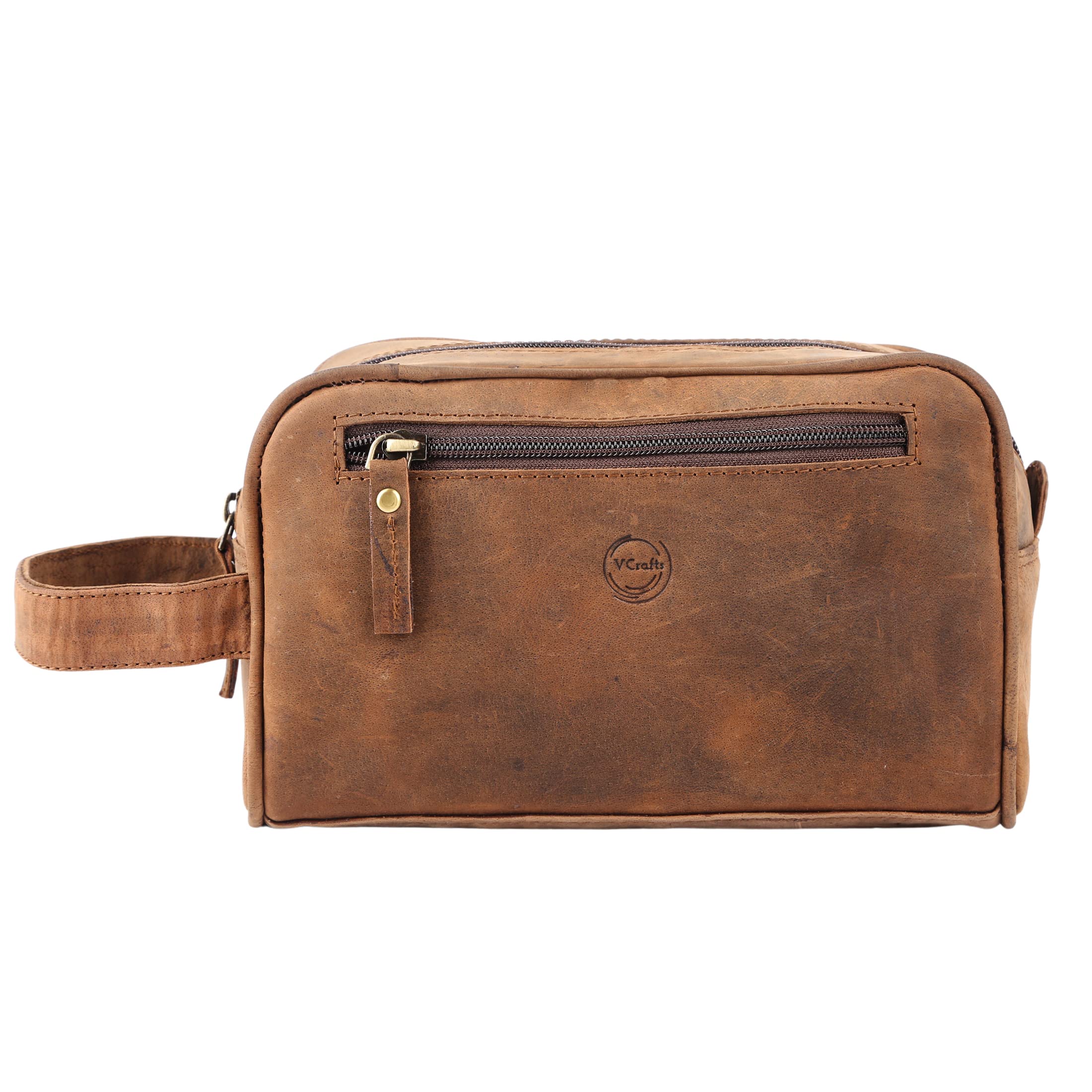 Vintage Men's Small Toiletry Bag for Travel & Shaving - Perfect Dopp Kit for Bathroom & Gym