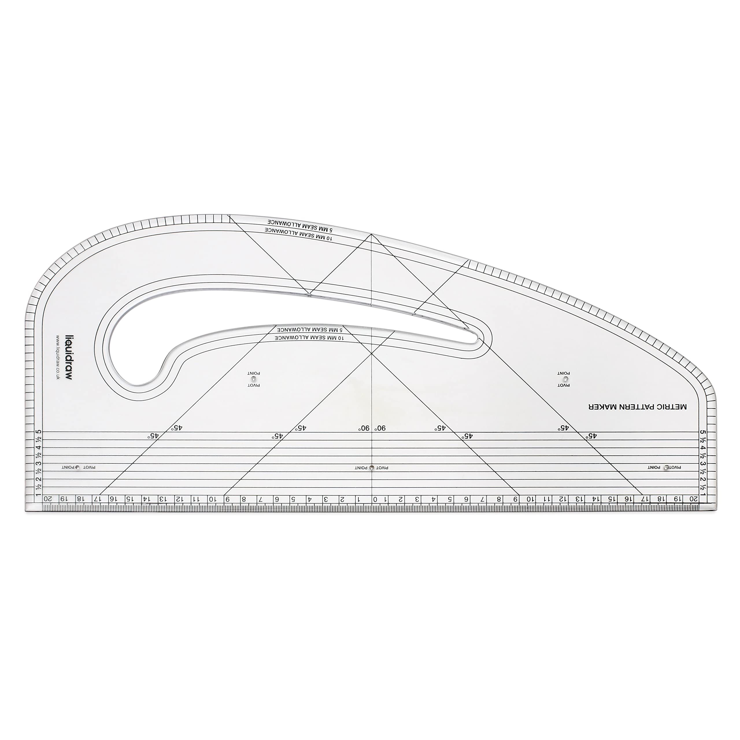 Pattern Maker Metric Ruler for Sewing & Quilting - Perfect for DIY Crafts, Fabric Marking & Tailoring Projects