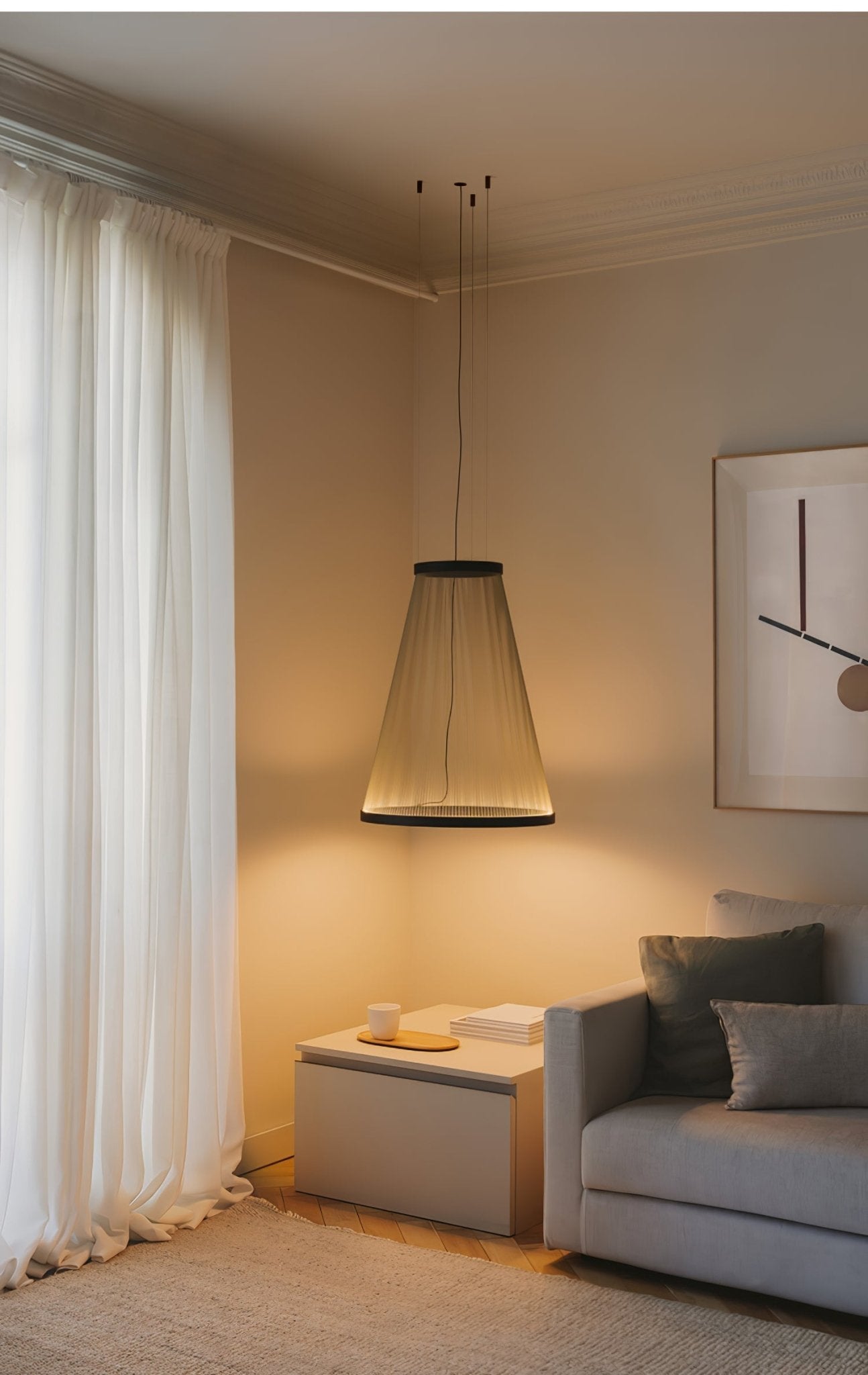 Aeris Modern Mesh Pendant Light - Sleek Hanging Fixture for Dining Room, Kitchen Island & Bedroom Lighting | Energy Efficient LED Chandelier