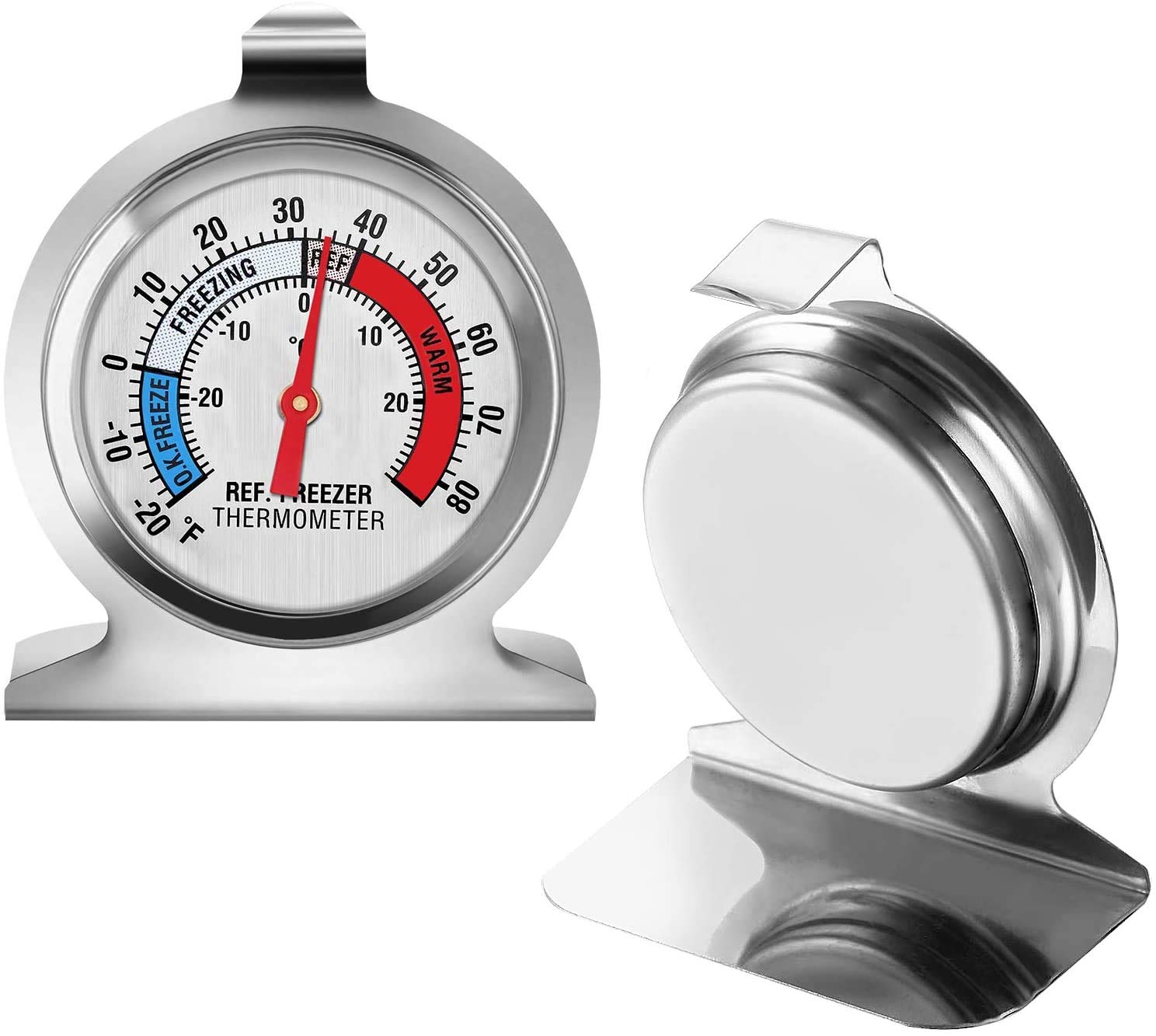 Refrigerator Thermometer - Large Dial Freezer Thermometer (3 Pack) | Accurate Temperature Monitor for Fridge, Freezer & Cooler | Perfect for Food Safety, Home Kitchen & Commercial Use