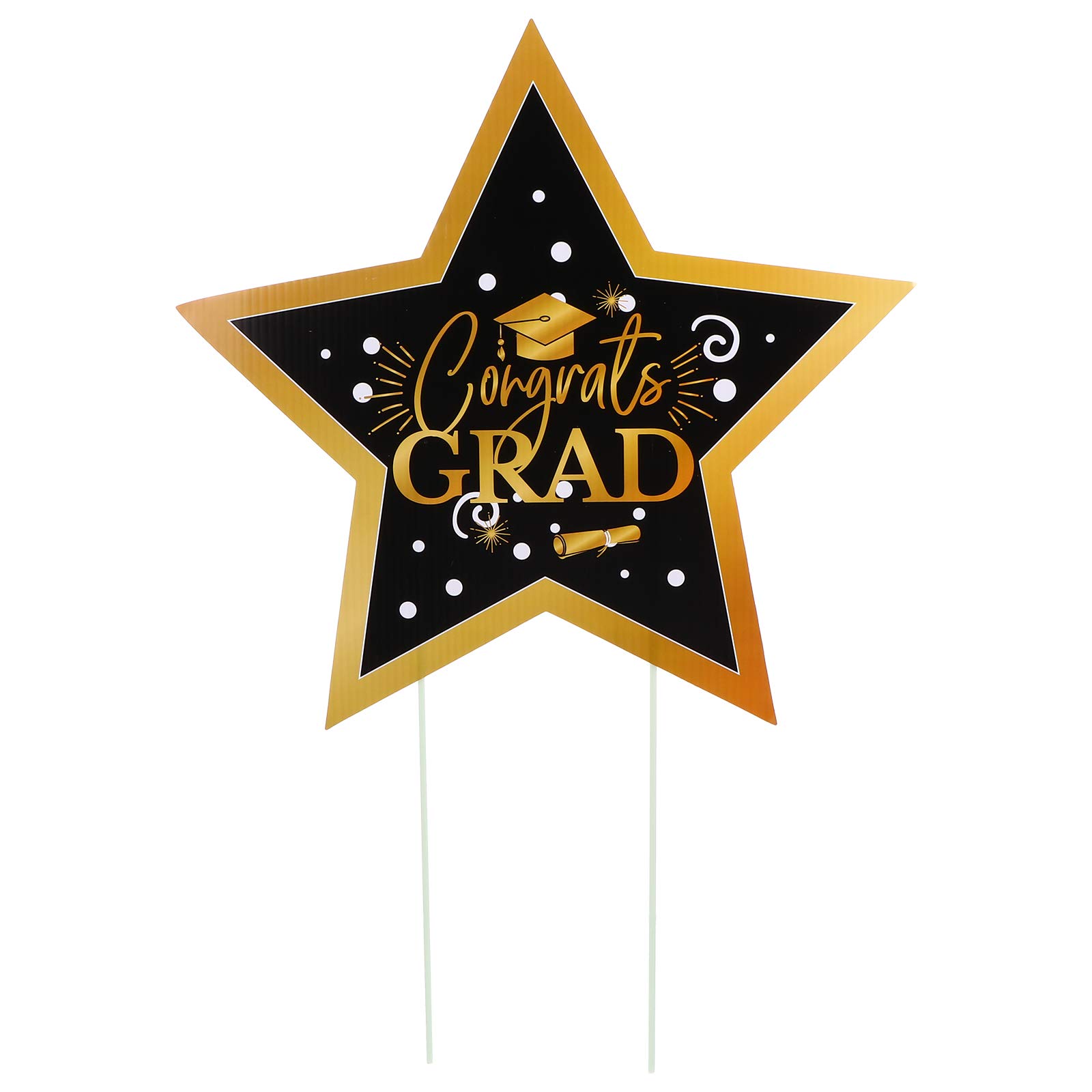 ABOOFAN Graduation Cap Garden Flag - 1pc Plastic Yard Sign with Logo for Graduation Decorations, Perfect for Outdoor Graduation Party, Lawn Decor & School Celebrations