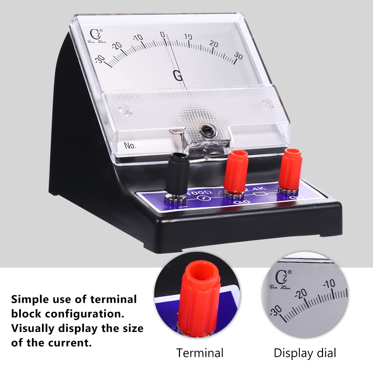 High Precision Amperemeter G Table Galvanometer - Microammeter for Physics Experiments & Electrical Testing | Perfect for Labs, Classrooms & DIY Electronics Projects