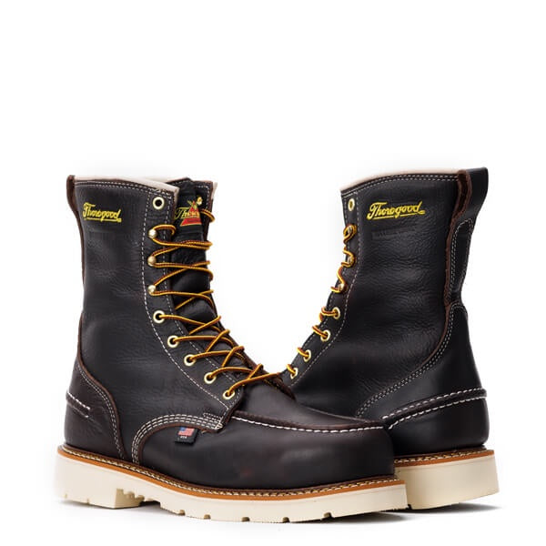 Thorogood 804-4941 Men's 8-Inch Steel Toe Waterproof Work Boots - Durable Safety Shoes for Construction, Hiking & Outdoor Jobs