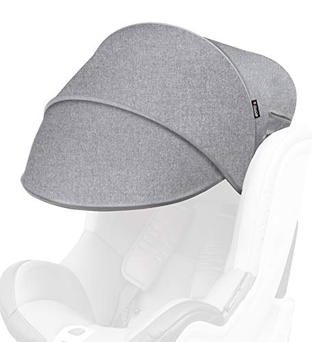 Manito Car Sun Shade Extender - UV Protection Auxiliary Canopy for Baby Car Seat (Black Grey) | Perfect for Road Trips & Summer Driving with Kids