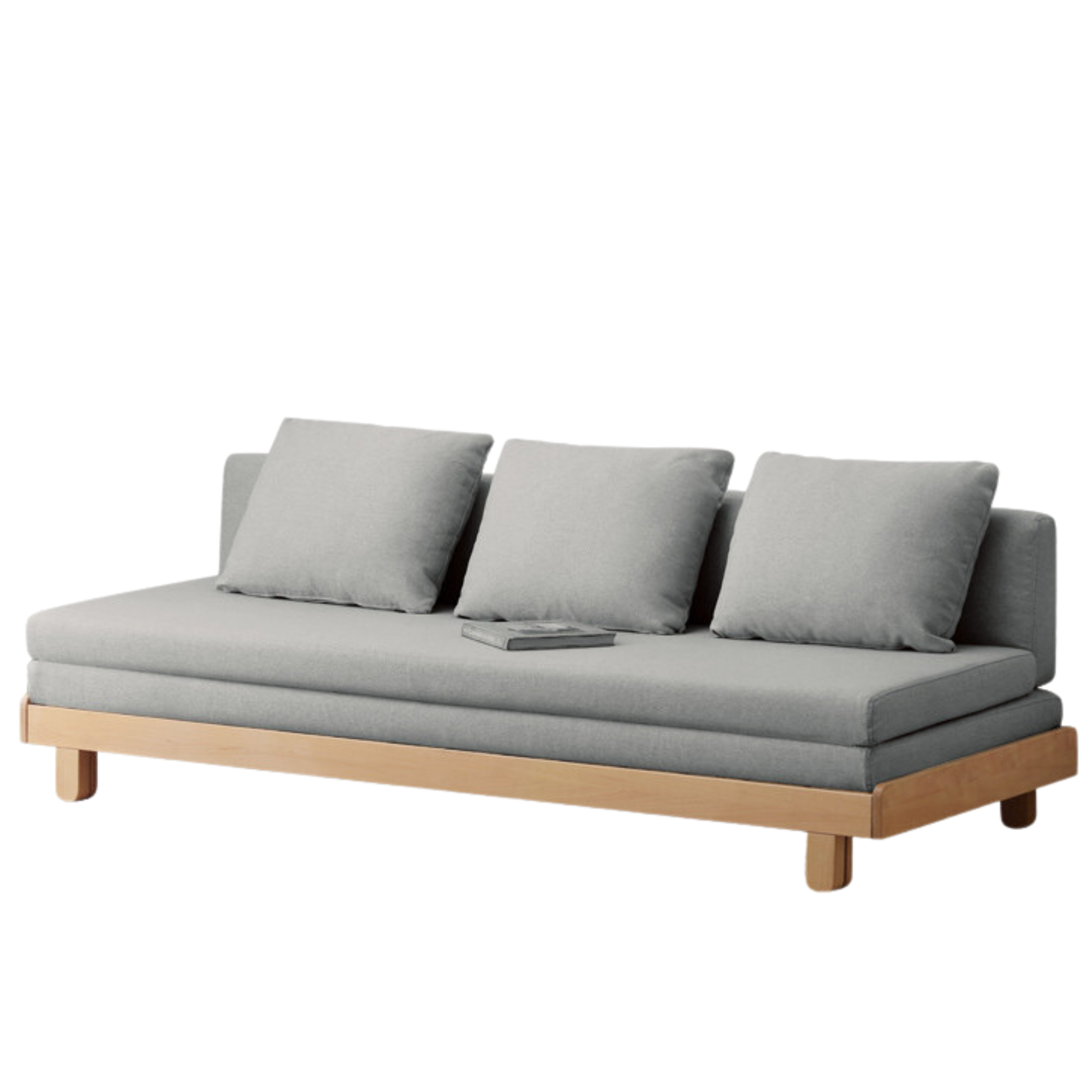 Solid Oak & Beech Wood Sofa Bed - Convertible Sleeper Sofa for Small Spaces, Guest Room & Living Room Furniture - Durable & Stylish Modern Design