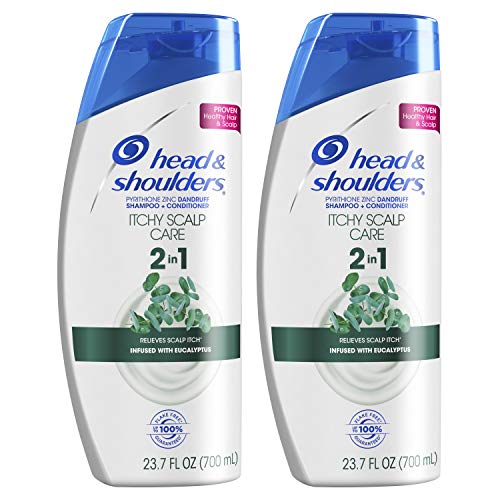 Head & Shoulders Itchy Scalp Care Anti-Dandruff 2 in 1 Shampoo and Conditioner with Eucalyptus Oil, 23.7 Fl Oz Twin Pack – Soothes Dry Scalp & Fights Dandruff for Men & Women, Perfect for Daily Hair Care & Scalp Relief