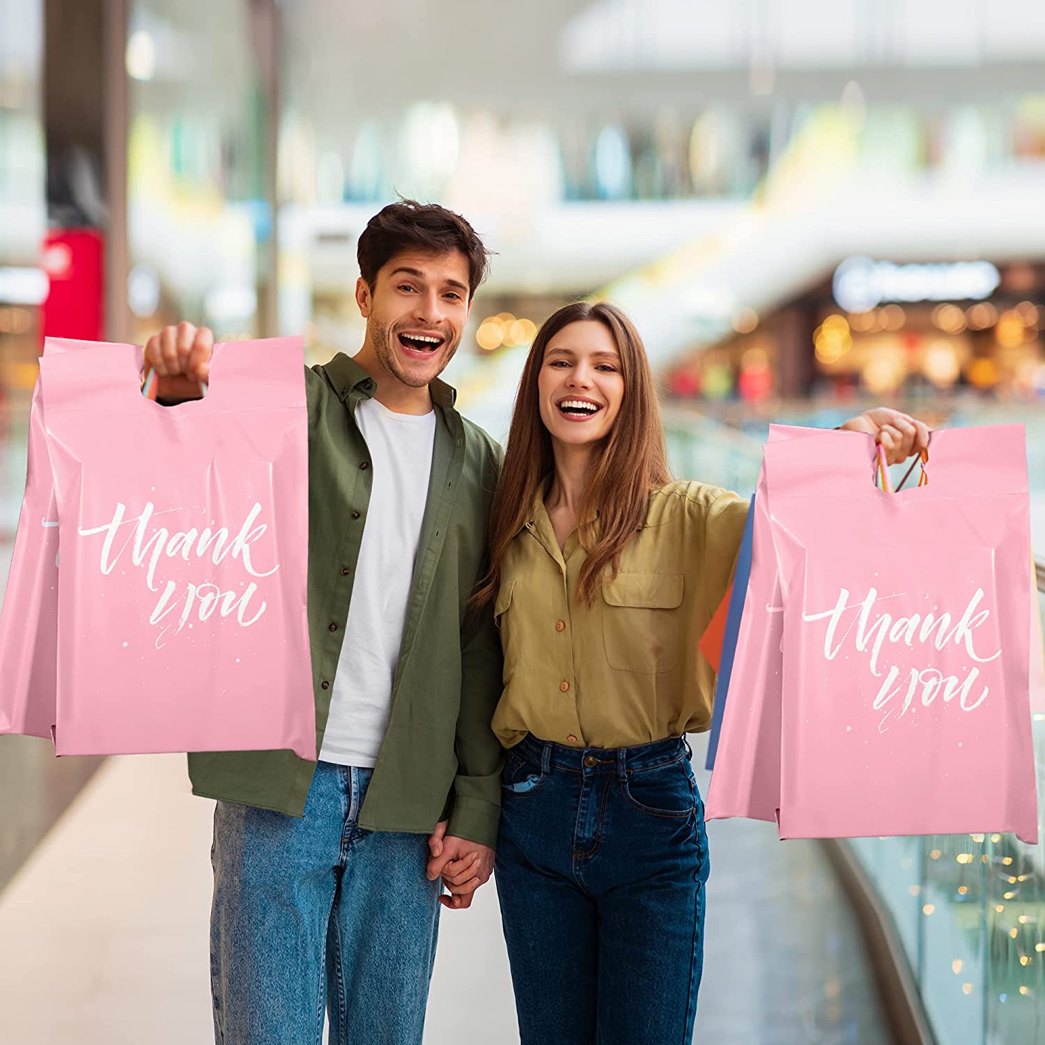 14.5x19 Inch Self Sealing Poly Mailer Shipping Bags with Handle - Sakura Pink | Waterproof Mailing Envelopes for Ecommerce, Clothing & Subscription Boxes | Perfect for Online Stores, Boutiques & Small Businesses