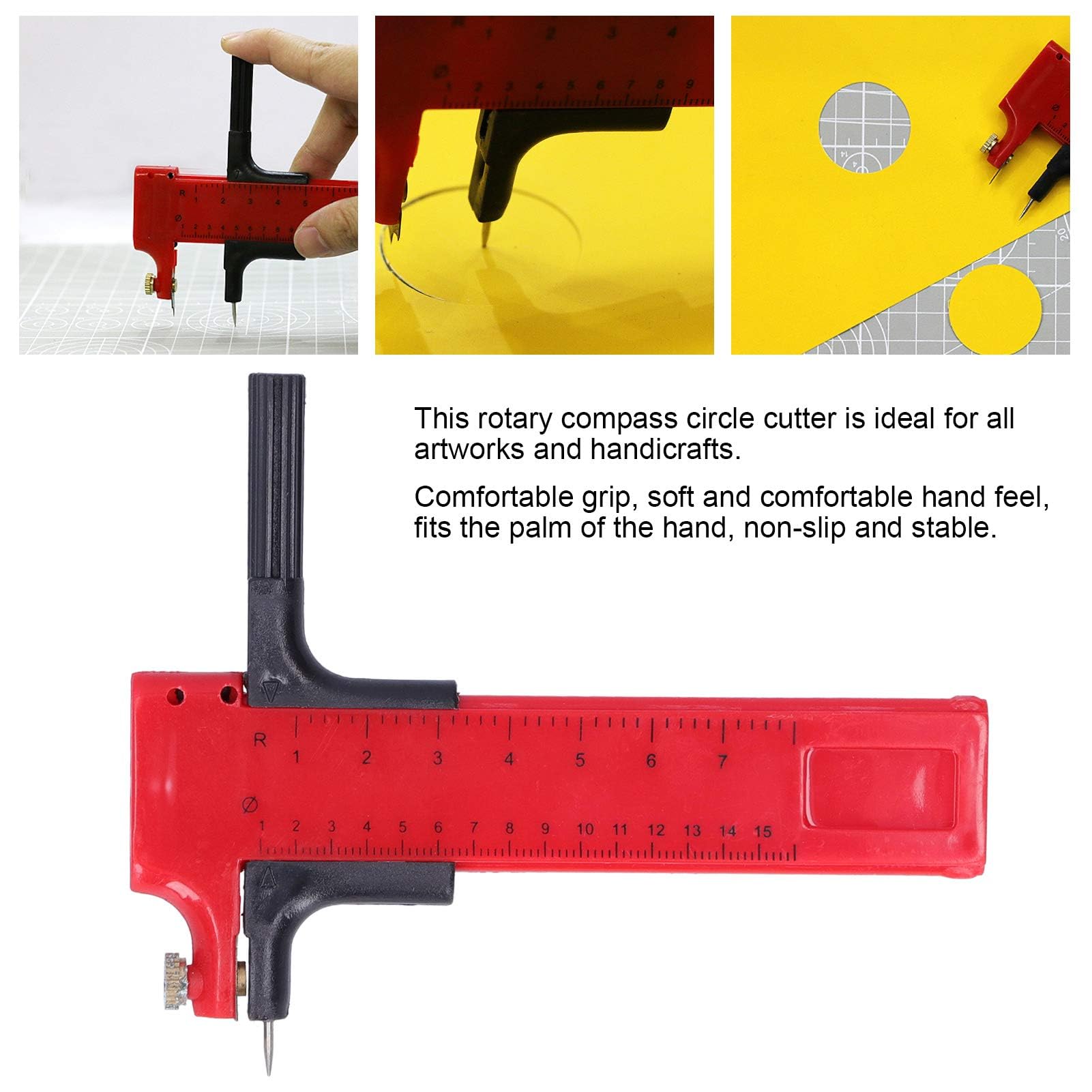 Rotary Circle Cutter - Adjustable 10mm to 150mm Precision Cutting Tool for Paper, Fabric & Film | Perfect for DIY Crafts, Sewing Projects & Scrapbooking