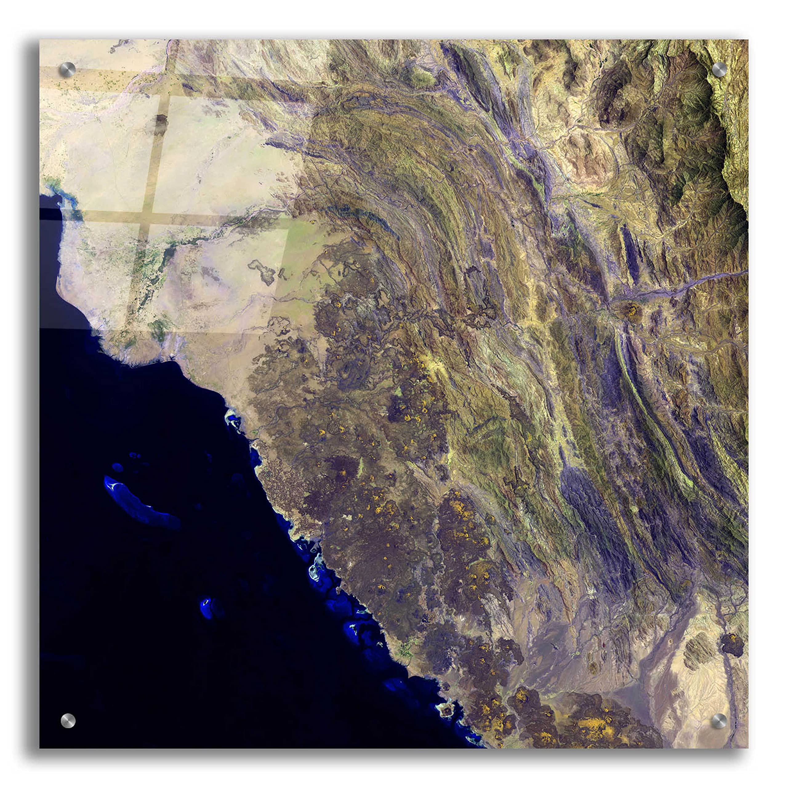 Epic Art 'Earth as Art: Harrat Al Birk' Acrylic Glass Wall Decor - 24x24 Inch Modern Abstract Landscape Painting - Perfect for Living Room, Bedroom, or Office Decoration