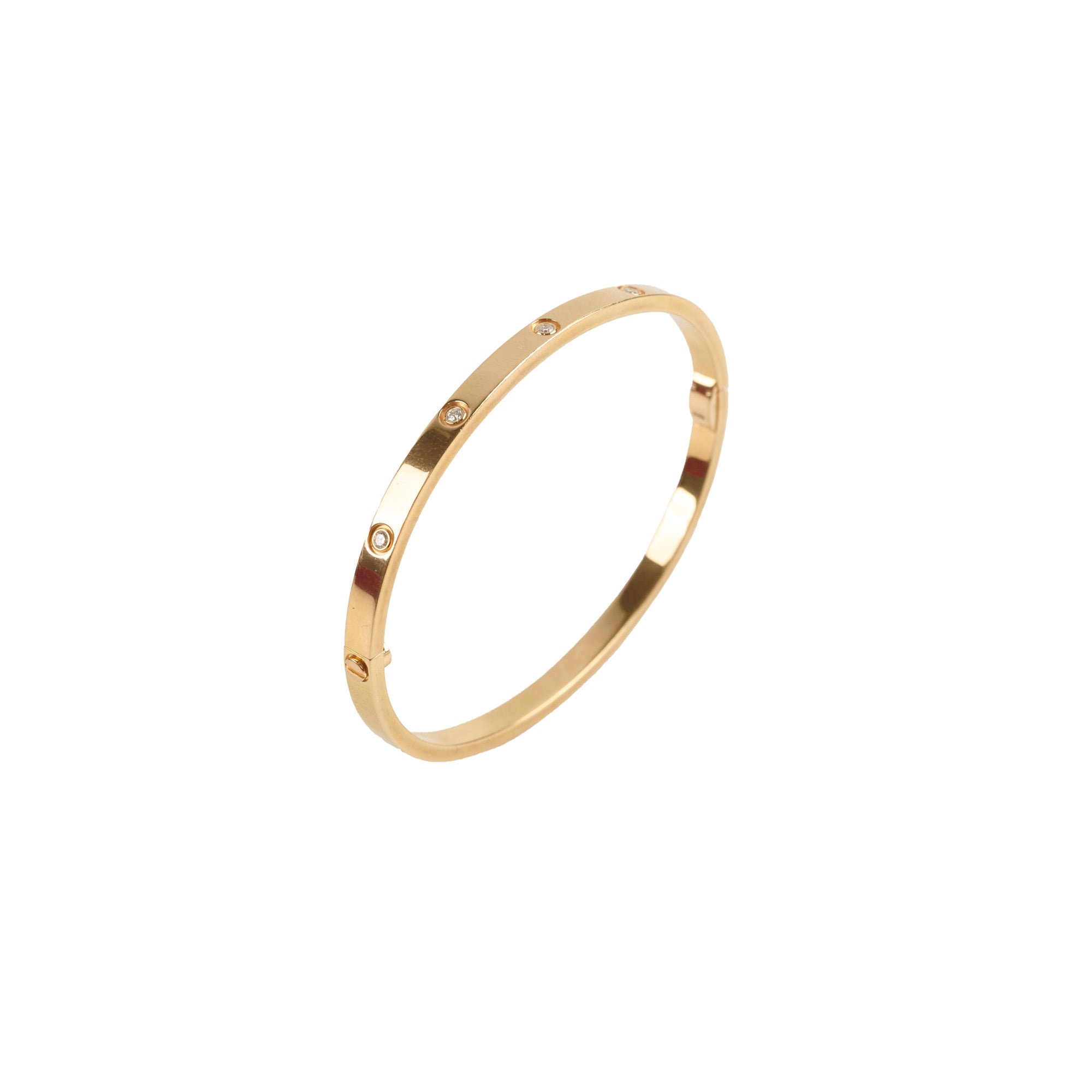 Cartier Small Love Bracelet with 10 Diamonds - Size 16 | Luxury Gold Bangle for Women, Anniversary Gift & Special Occasion Jewelry