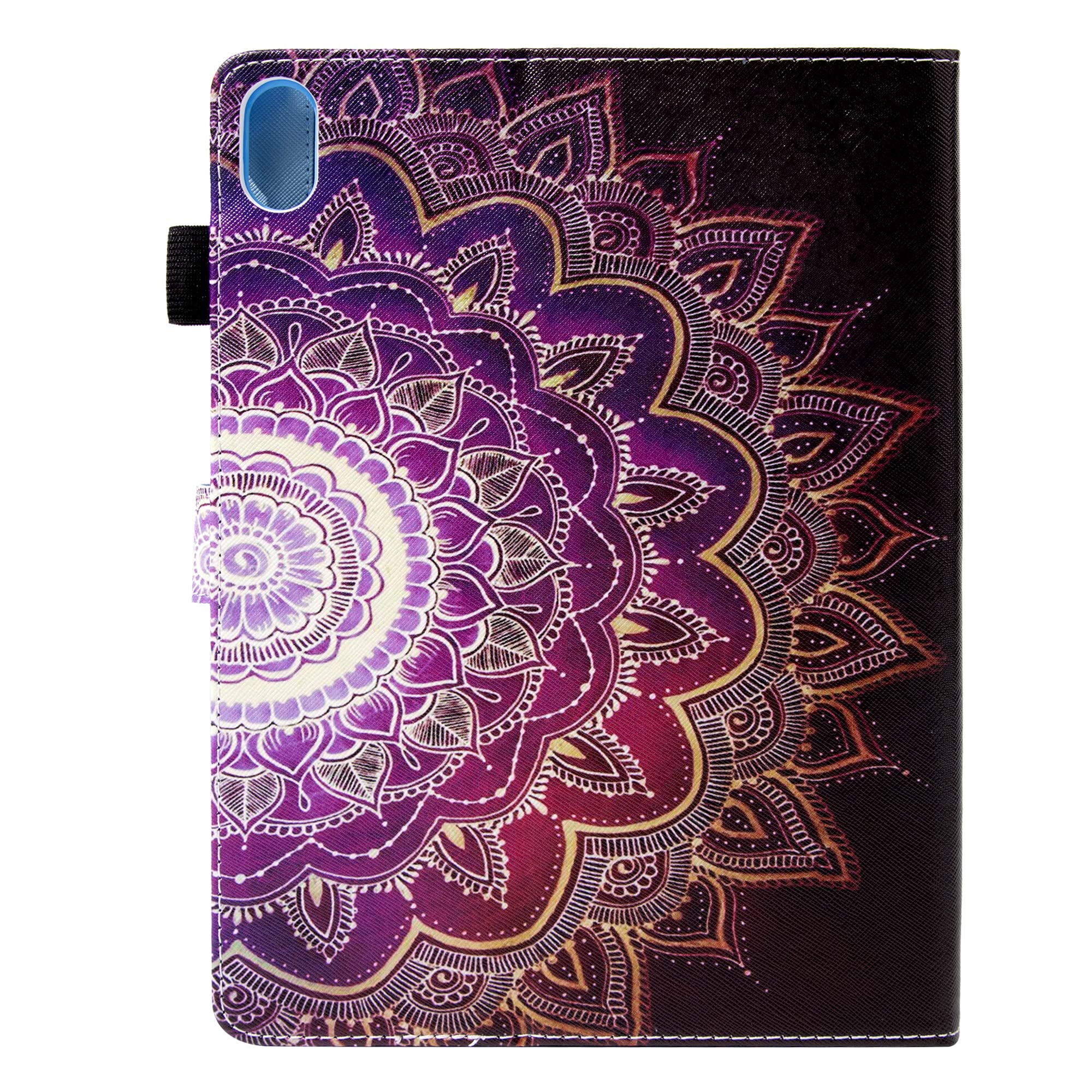 2025 iPad 11th Gen (A16) 11-inch & 2022 iPad 10th Gen 10.9-inch Case - UUcovers Multi-Angle Stand Cover with Apple Pencil Holder, Storage Pocket & Auto Wake/Sleep | Purple Mandala Flower Design - Perfect for Work, Study & Travel