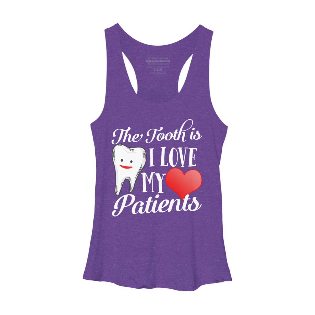 Design By Humans Women's Dentist Appreciation Racerback Tank Top - Funny 'Tooth Truth is I Love My Patients' Valentine's Day Gift for Dental Professionals - Perfect for Clinics, Dental Offices & Casual Wear