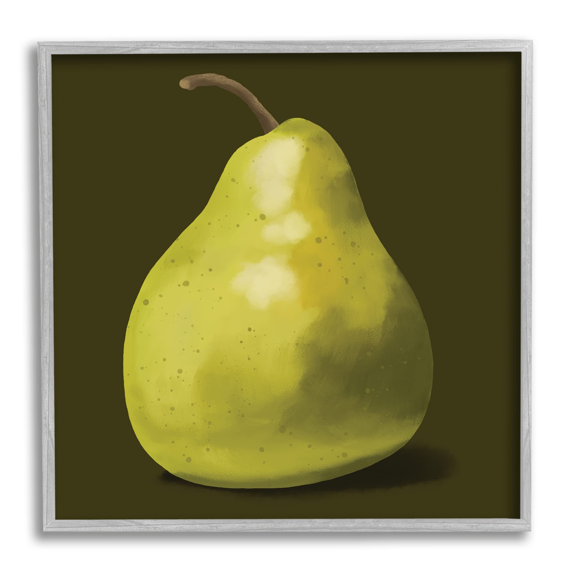 Stupell Industries Green Pear Painting - Fruit Still Life Artwork by Sally Springer Griffith - Perfect for Kitchen, Dining Room & Home Decor
