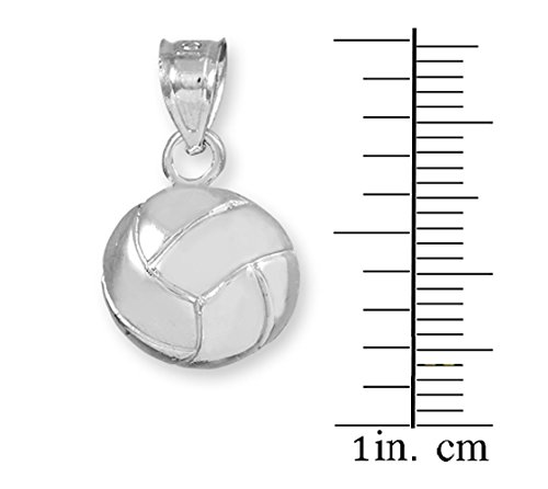 10k White Gold Volleyball Charm Necklace for Beach Lovers