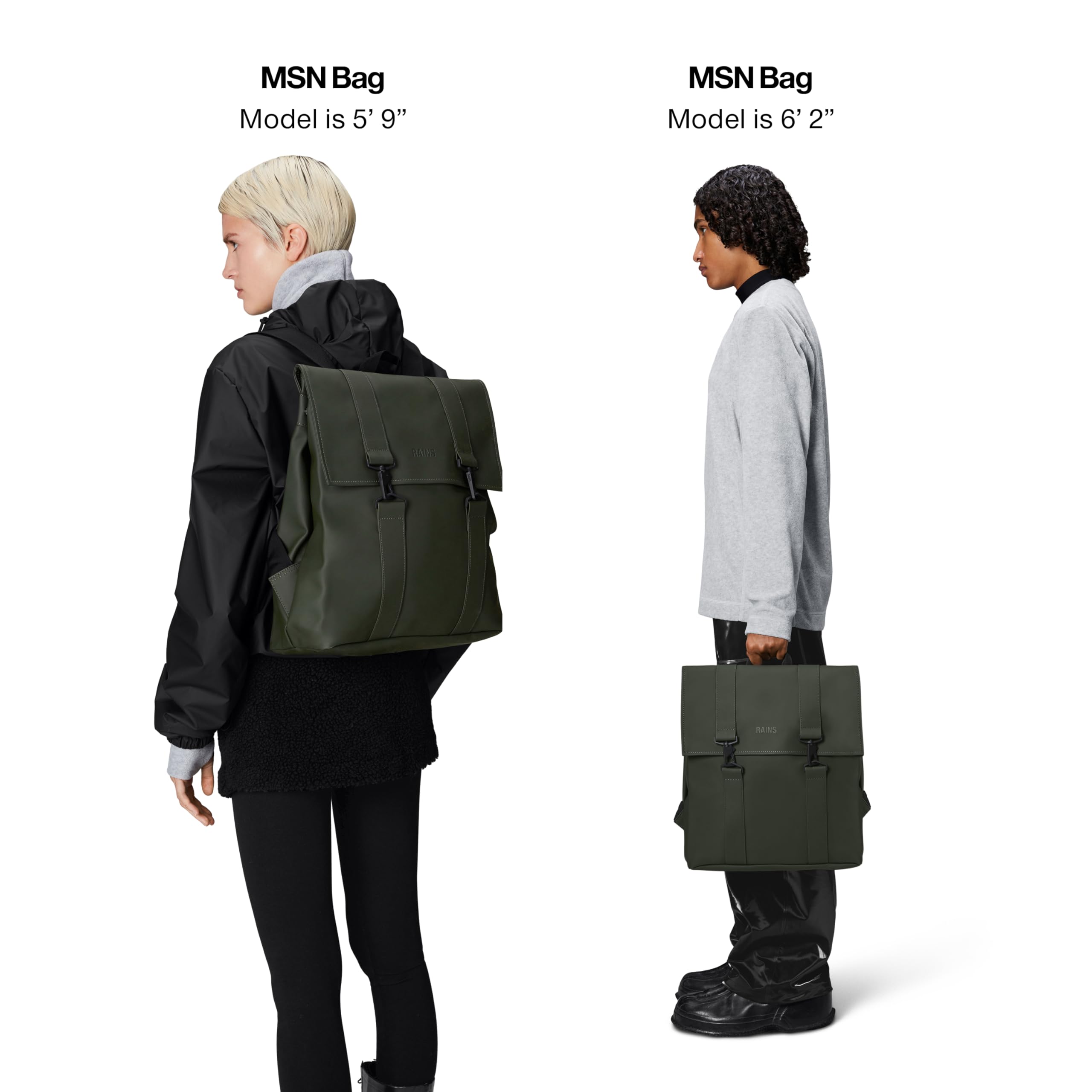RAINS Waterproof Messenger Bag & Backpack - Stylish Green Travel Laptop Bag for Men & Women | Durable Everyday Use for Commuting, Work & School