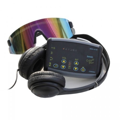 Mind Alive David Delight Plus Light & Sound Therapy Machine with 25 Relaxation Sessions - Black | Brainwave Entrainment Device for Meditation, Stress Relief & Sleep Improvement
