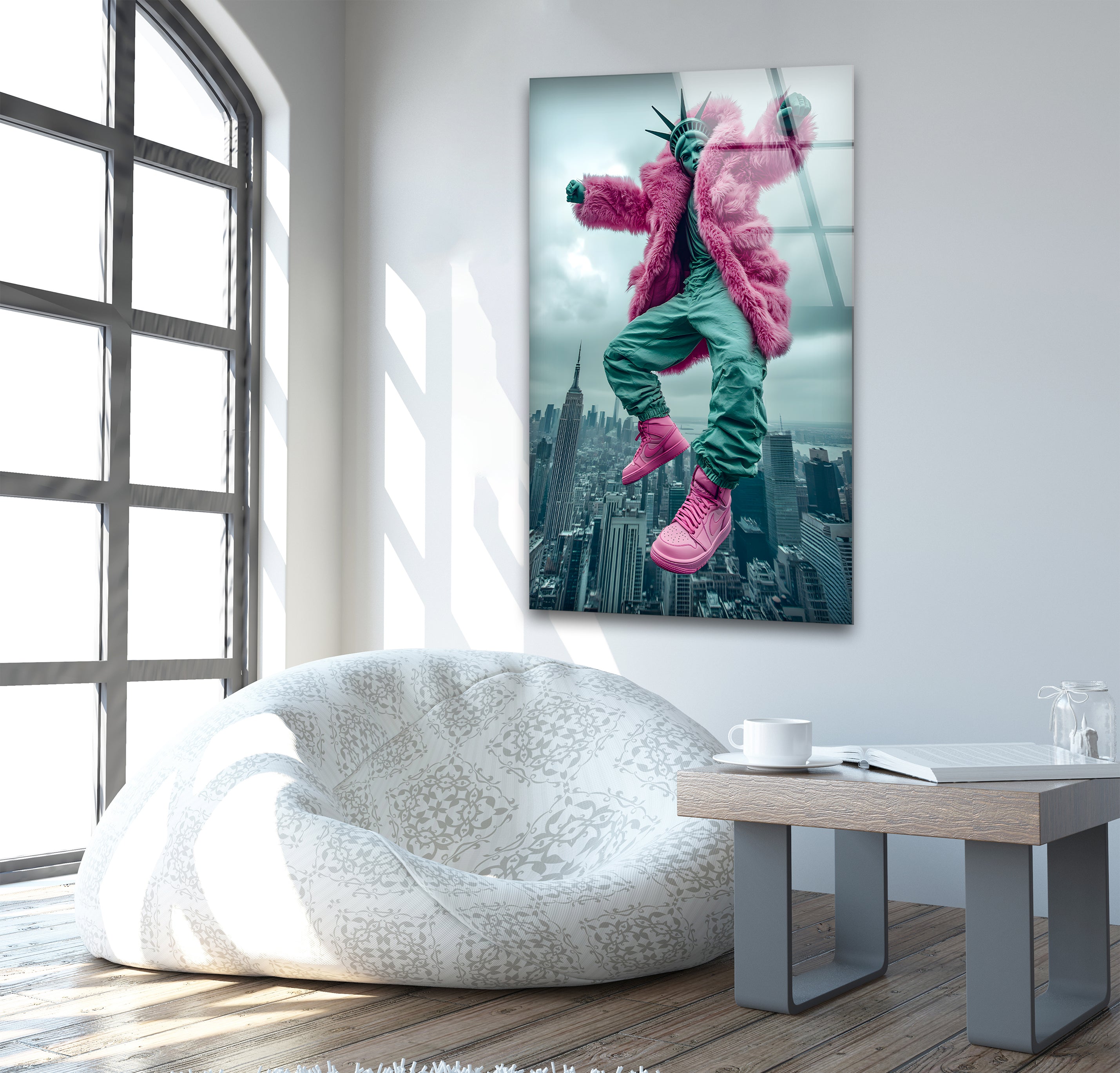 Modern Glass Wall Art - Handcrafted Abstract Design for Home & Office Decor | Perfect for Living Room, Bedroom, or Workspace