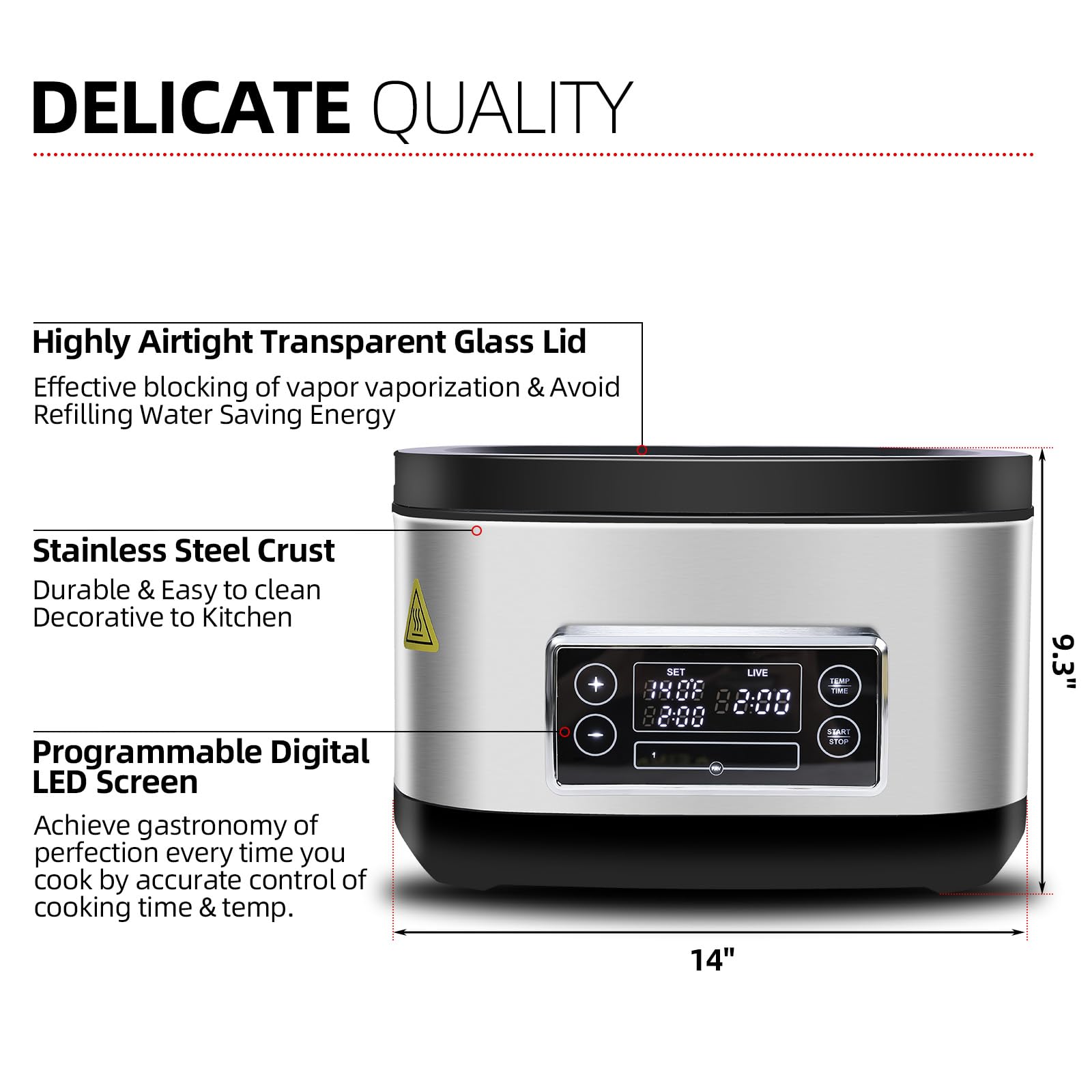 Precision Sous Vide Cooker 8 Quart Stainless Steel Immersion Circulator with Digital Temperature Control | 6 Preset Modes & LED Touchscreen | Perfect for Steak, Chicken, Fish & Seafood | Ideal for Home Chefs, Restaurants & Meal Prep