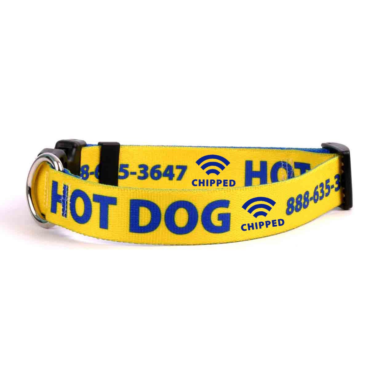 Personalized Dog Collar for Microchipped Dogs - Large Yellow Pet Collar with Safety Features - Alternative to ID Tags - Perfect for Walks, Training & Outdoor Adventures