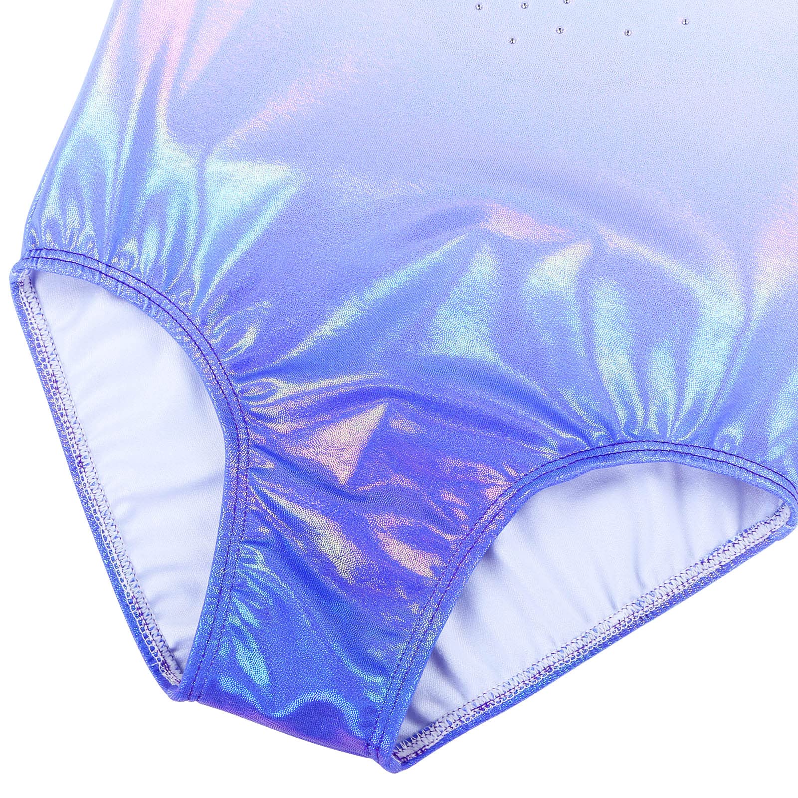 BAOHULU Girls Gymnastics Leotard with Embroidery - Shiny Aqua Rose Diamond Dancewear for Ballet, Cheerleading & Performance