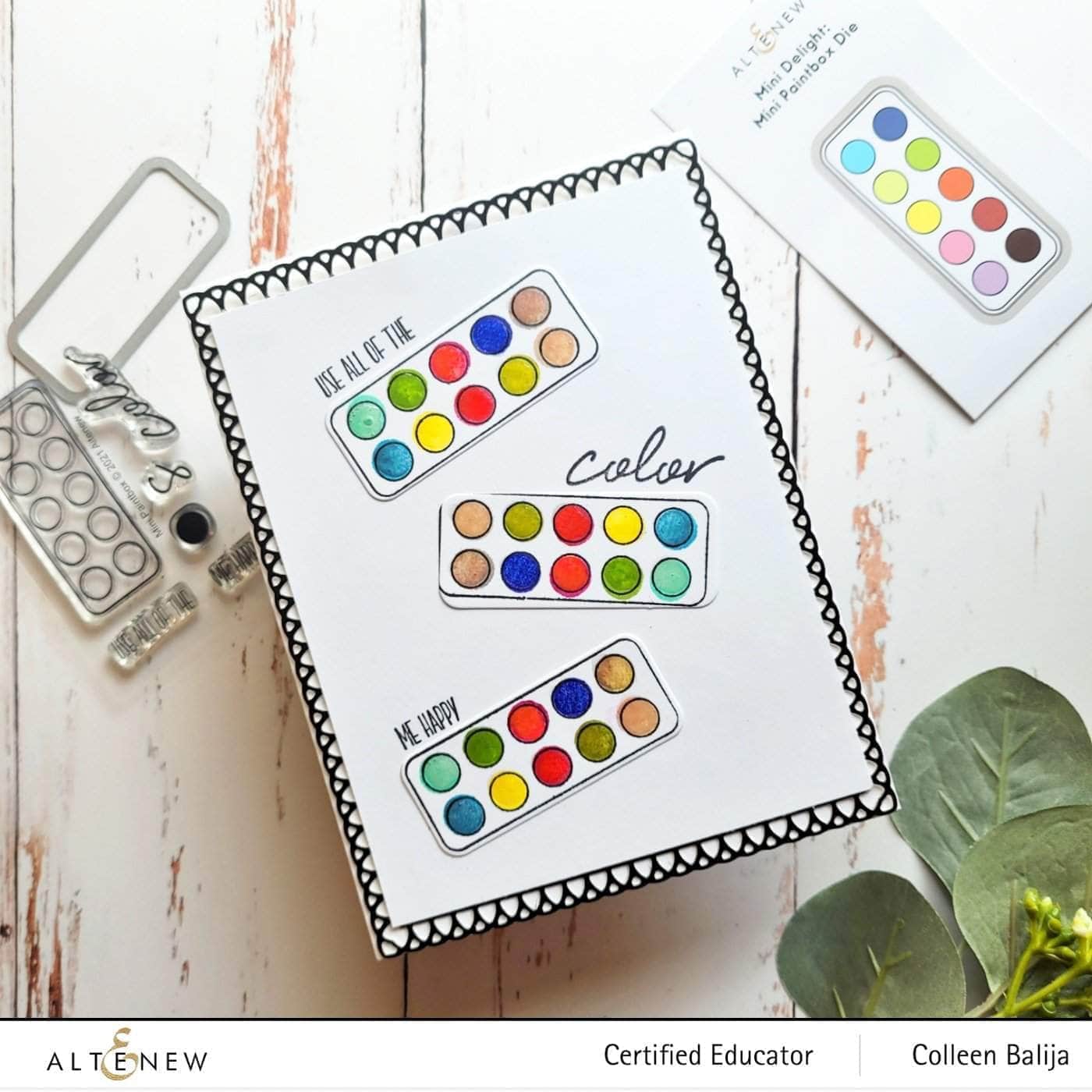 Mini Paintbox Stamp & Die Set for Card Making & Scrapbooking - Perfect for DIY Crafts, Greeting Cards & Paper Projects