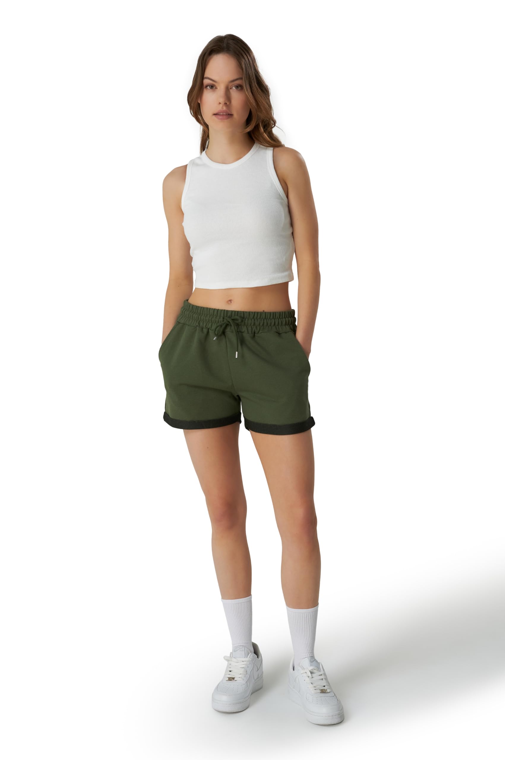 Smith & Solo Women's Cotton Athletic Shorts - High Waist Gym Shorts for Running, Yoga, Fitness - Breathable Summer Workout Shorts for Jogging, Sports & Active Lifestyle