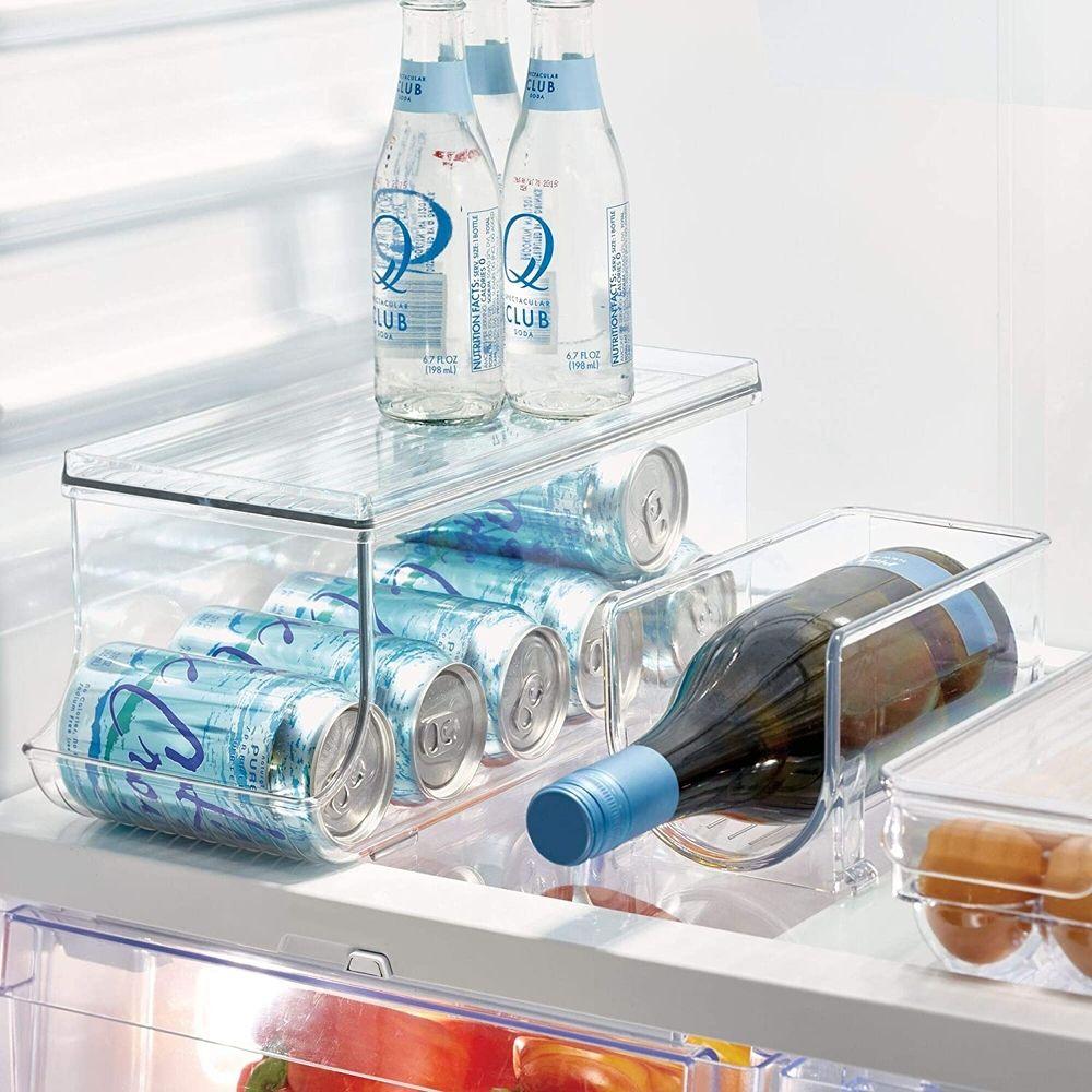 iDesign Linus Fridge Binz Can Organizer Plus - Space Saving Soda & Beer Can Storage for Refrigerator - Perfect for Kitchen, Pantry & Party Organization