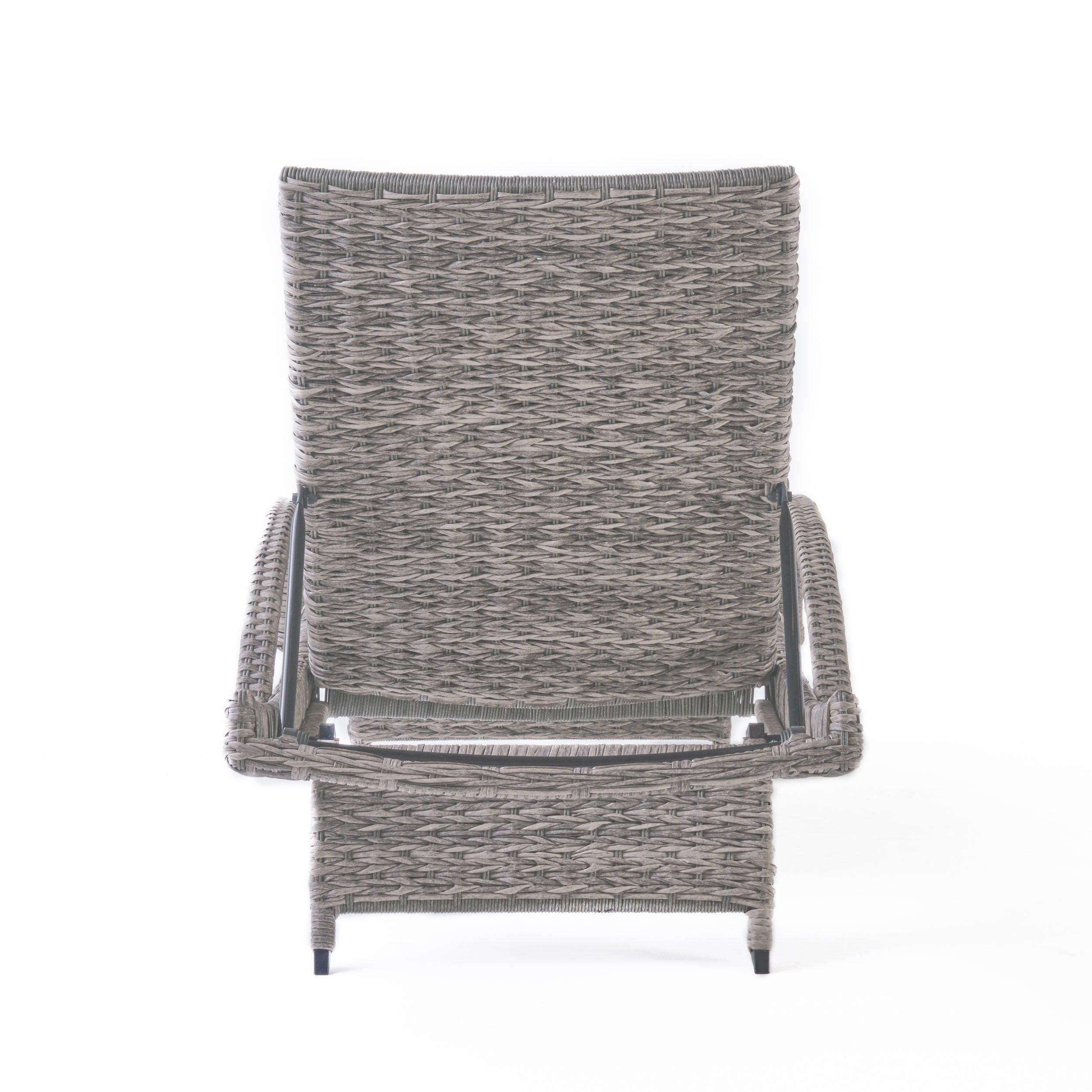 CRETE WICKER CHAISE LOUNGE - Outdoor Patio Furniture with Cushion - Perfect for Poolside, Garden, and Backyard Relaxation