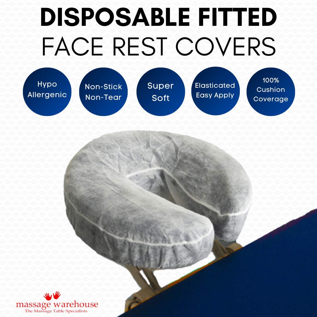 **Disposable Face Cradle Covers for Massage Tables & Chairs - Soft, Non-Stick, Medical Grade Headrest Covers (50-Pack) - Ideal for Spas, Clinics & Hygienic Massage Sessions**