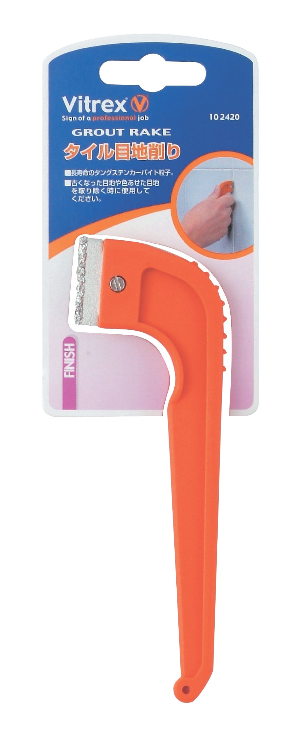 Vitrex 10 2420 Grout Rake - Heavy Duty Grout Removal Tool with Ergonomic Red Handle for Tile & Flooring Projects - Perfect for Bathroom, Kitchen & Home Renovation