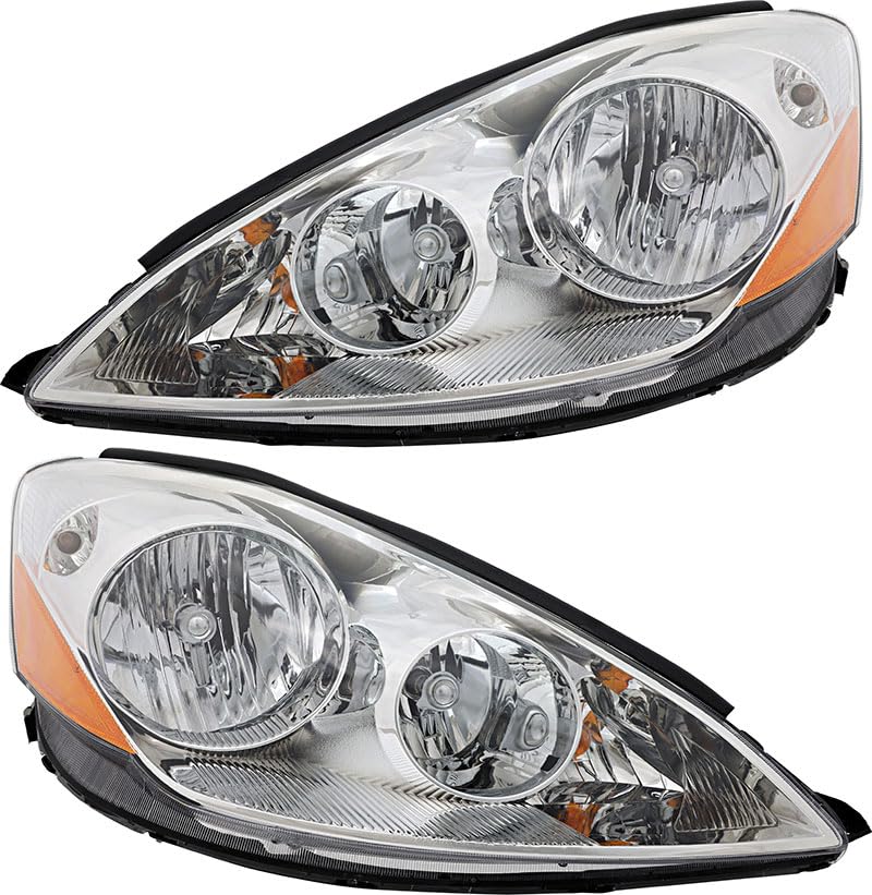 Toyota Sienna Headlights Replacement Set 2006-2010 - Halogen Headlamp Assembly for Driver & Passenger Side - Perfect for Night Driving and Foggy Conditions