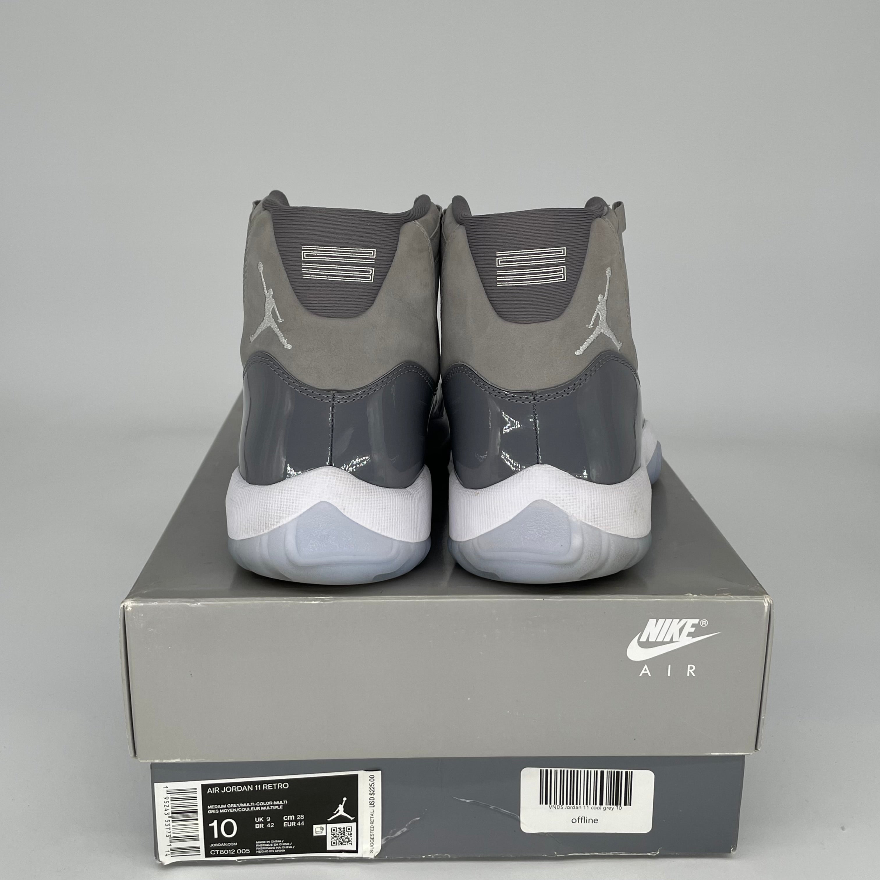 AIR JORDAN 11 Retro Cool Grey Basketball Shoes Men's Size 10 - CT8012-005 for Sneaker Collectors & Court Performance