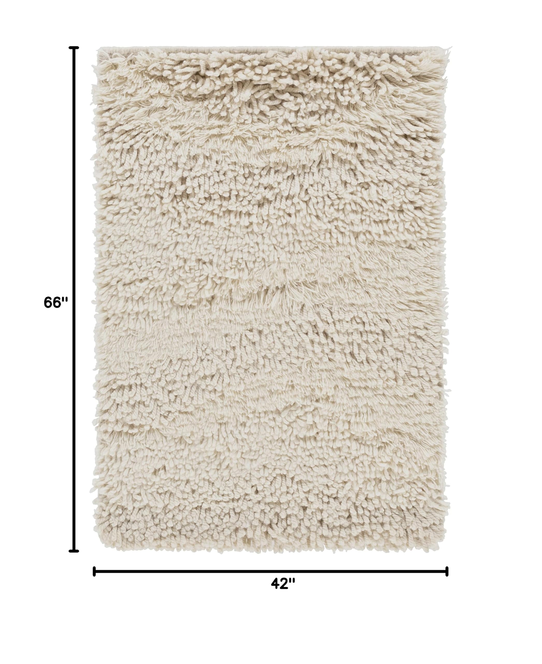 Mark&Day 4x6 Modern Wool Area Rug - Soft Cream & Grey Carpet for Living Room, Bedroom, Kitchen | Non-Slip & Durable (3'6