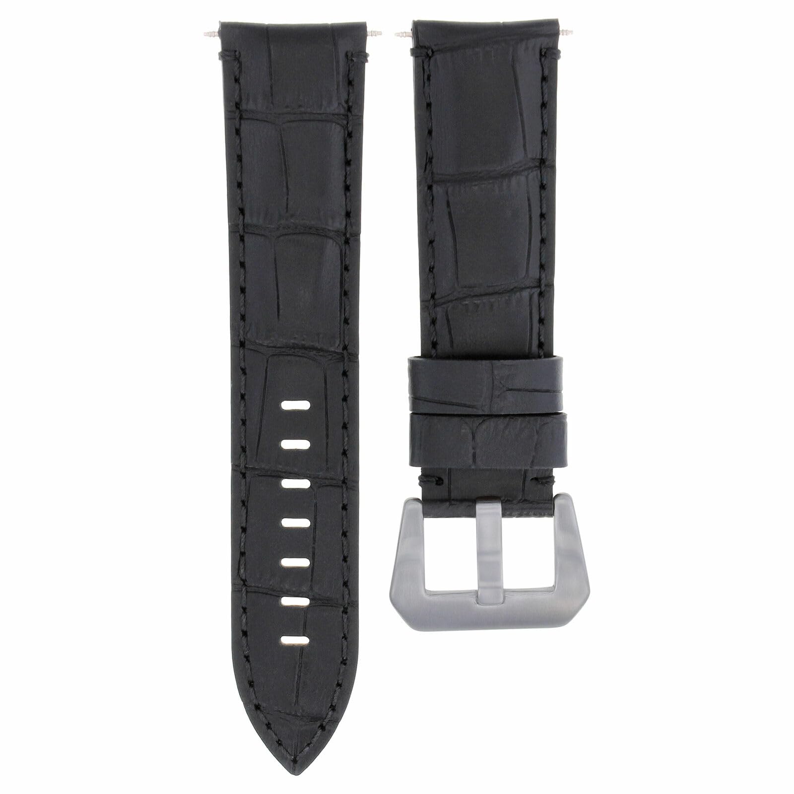 24mm Genuine Leather Watch Band Strap for Men's Montblanc Watch - Black Replacement Strap | Durable & Comfortable for Business, Casual & Formal Occasions