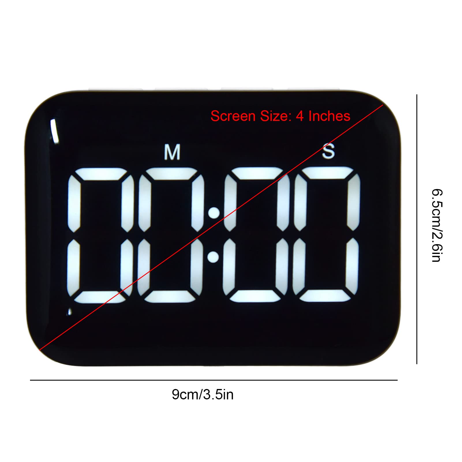 Digital Kitchen Timer with LCD Display - Magnetic Countdown Timer for Cooking, Baking, and Classroom Use | Perfect for Kitchen, Office, and Study Sessions