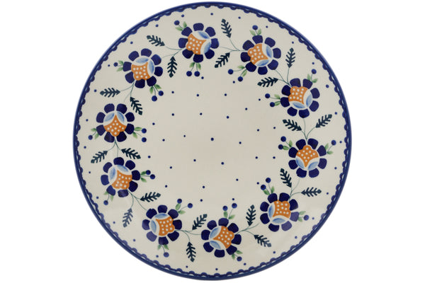 10-Piece Dinner Plate Set - Orange and Blue Floral Design for Everyday Dining, Parties & Home Decor