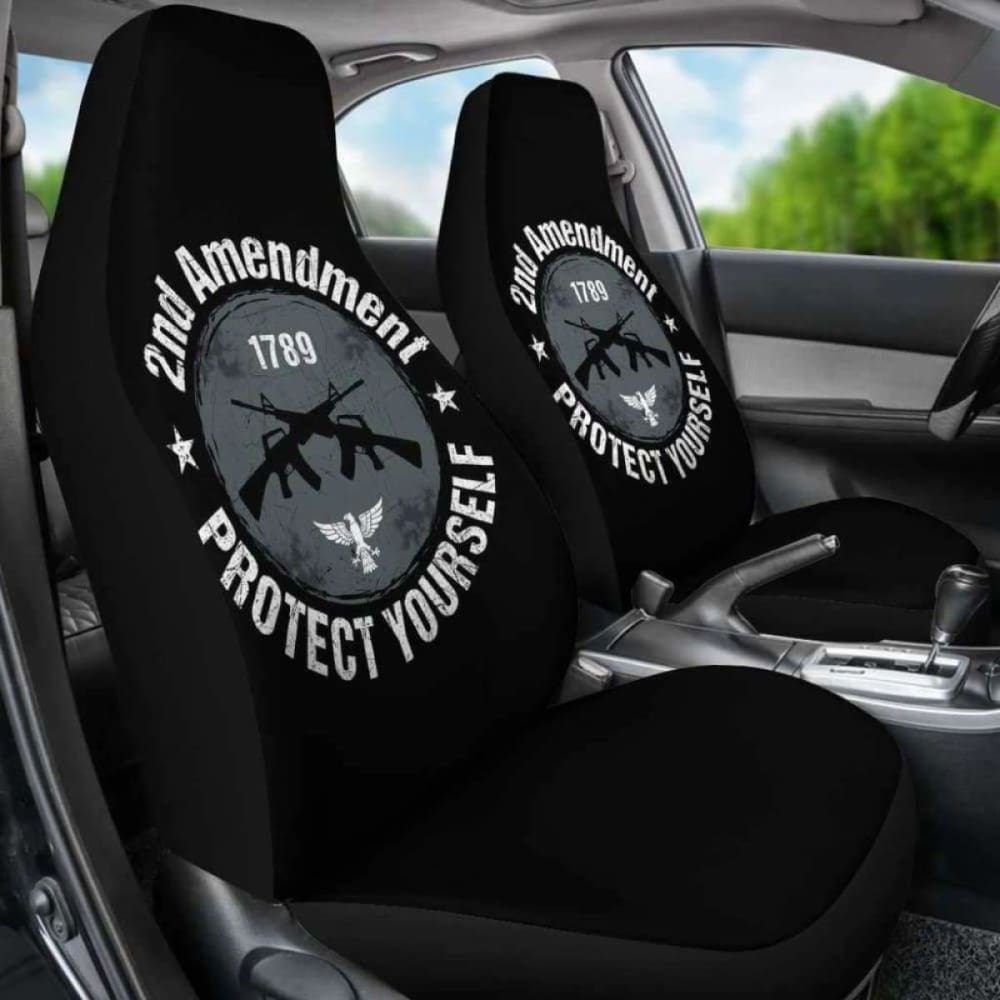2nd Amendment Car Seat Covers - Patriotic Gun Rights Protection for Vehicles | Durable & Stylish for Trucks, SUVs & Cars - Perfect for Road Trips & Daily Commutes